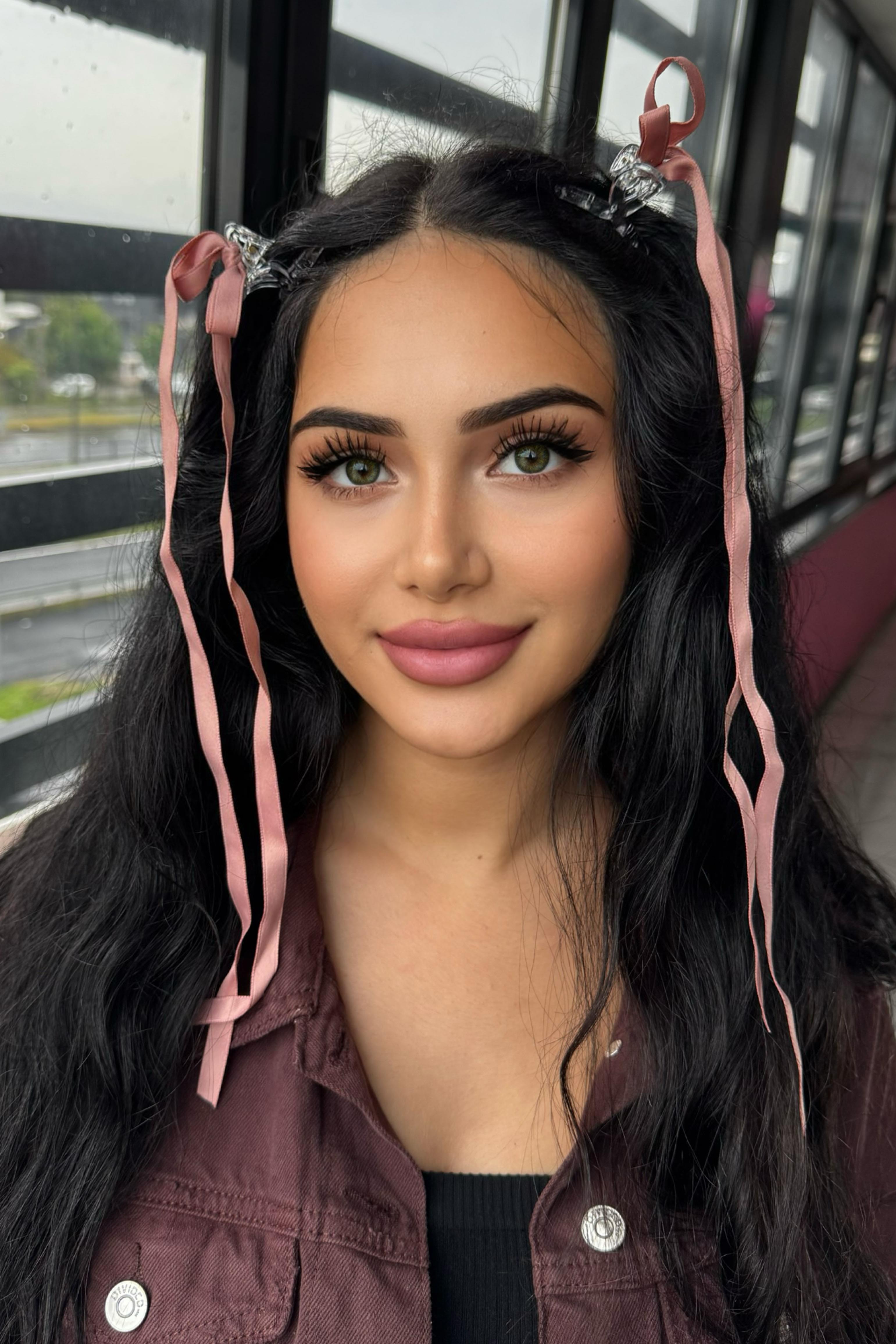 2li Pembe Renk Kurdele Detaylı Mandal Toka Set 