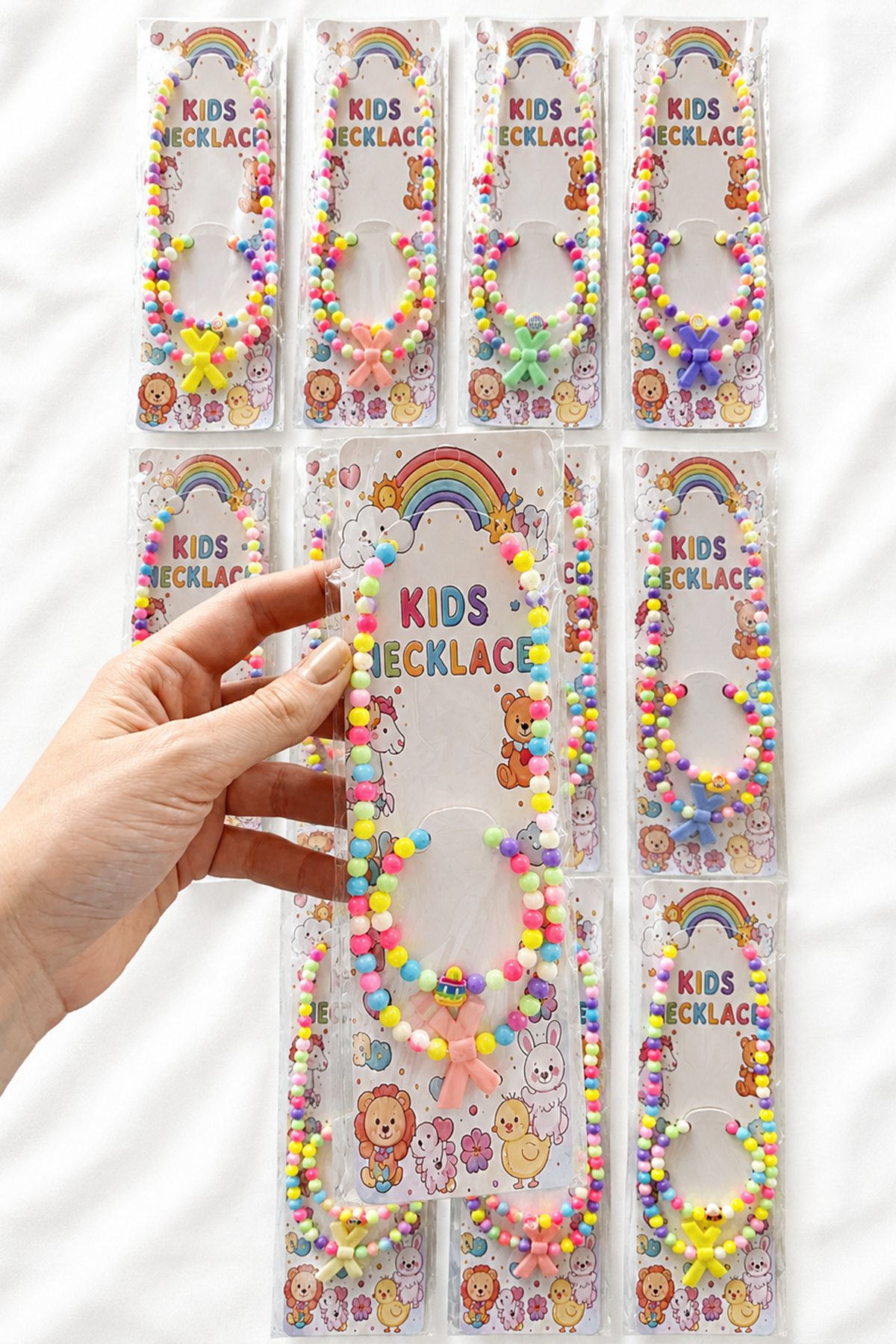 12li Karışık Figürlü Çocuk  Kolye/Bileklik Set