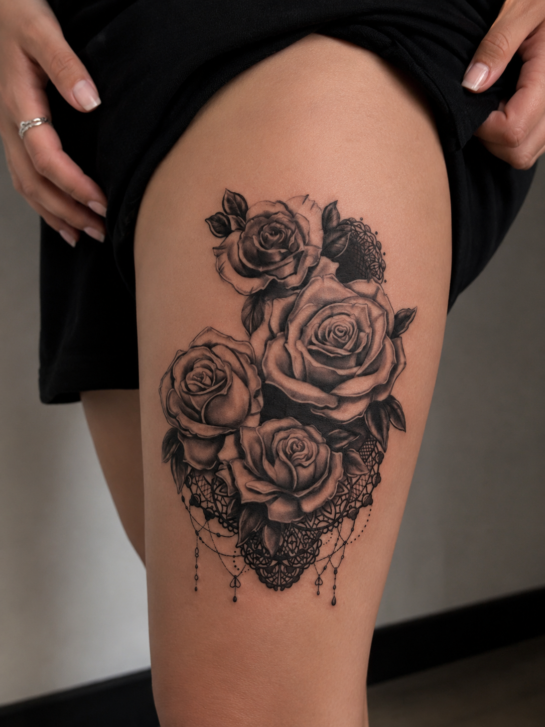 Hint Motifli Gül Geçici Dövme Tattoo