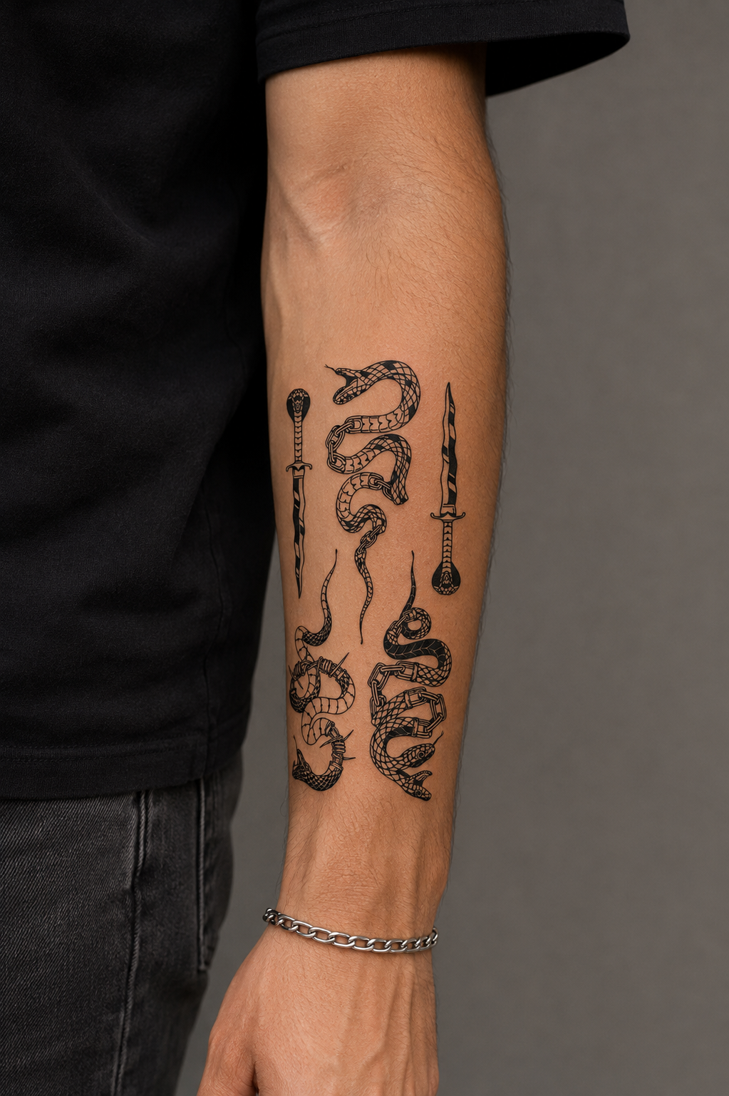 Bıçak Dövme Geçici Tattoo