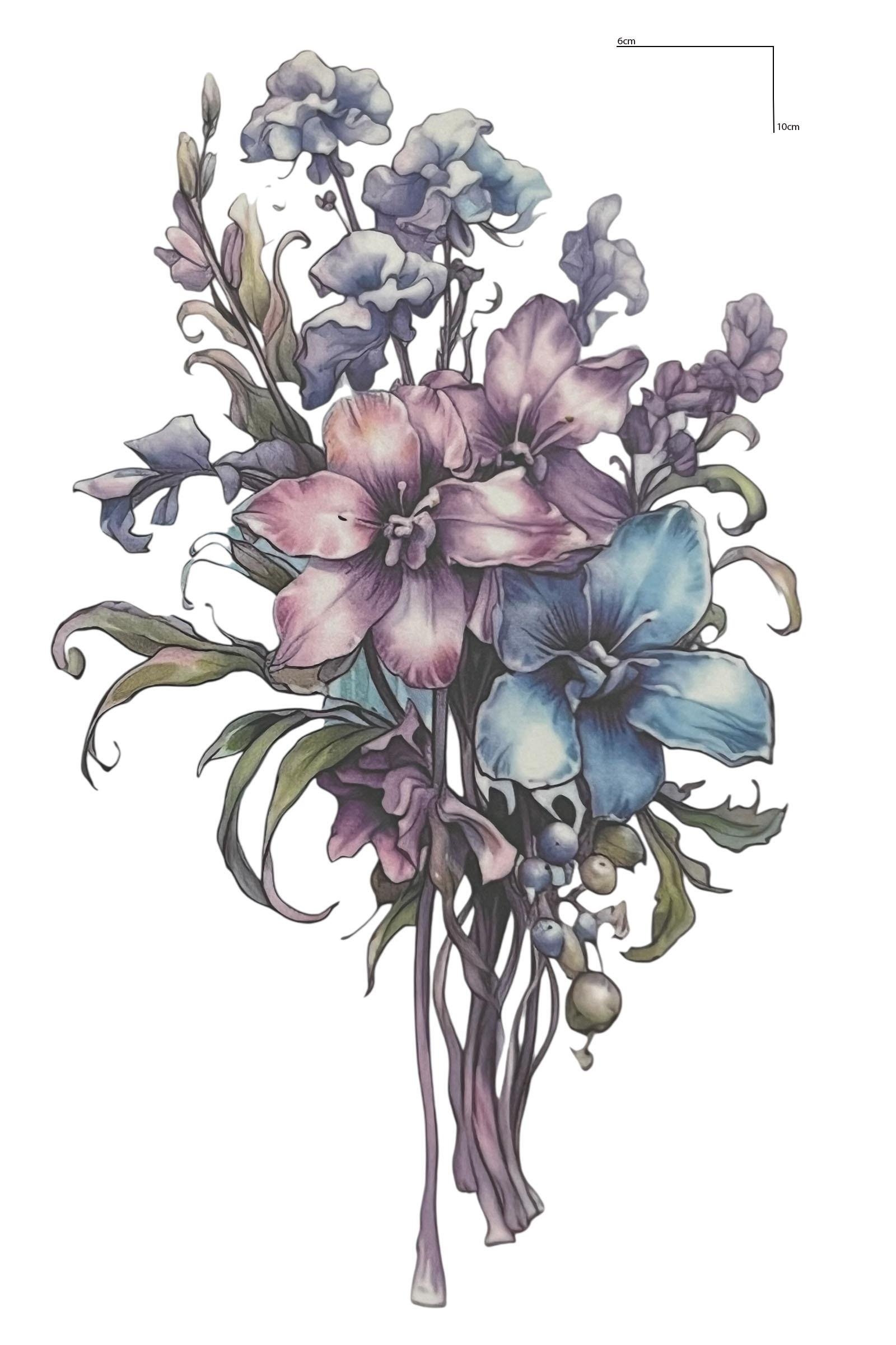 Çiçek Figürlü Mini Dövme Tattoo