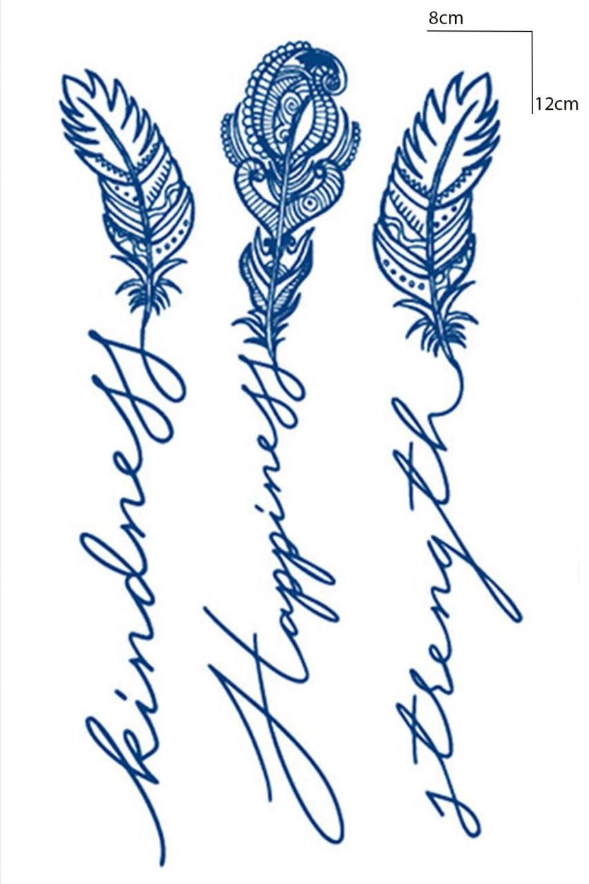 Tüy Figürlü 12 Saat Sonra Kararan Geçici Mini Dövme Tattoo