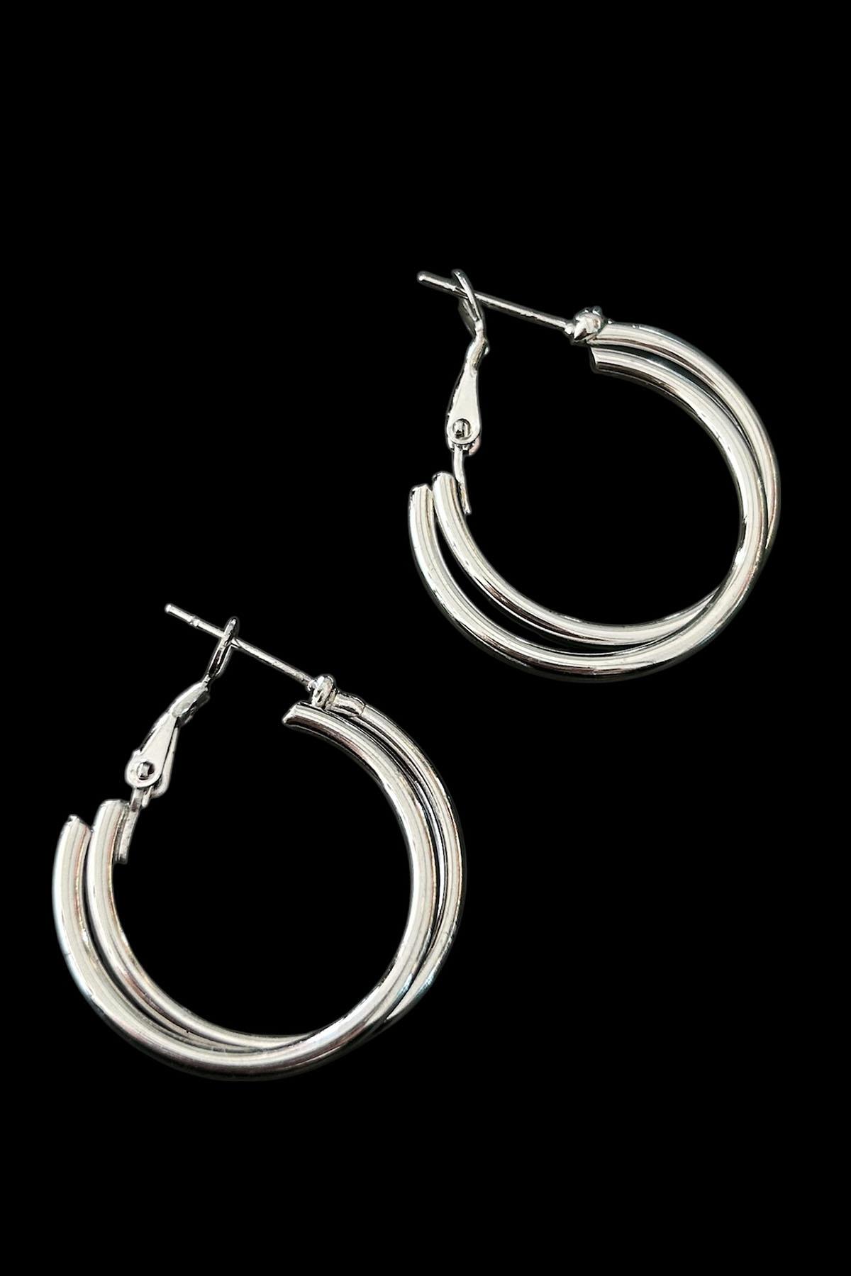 Gümüş Renk 20MM Halka Küpe (Çift)