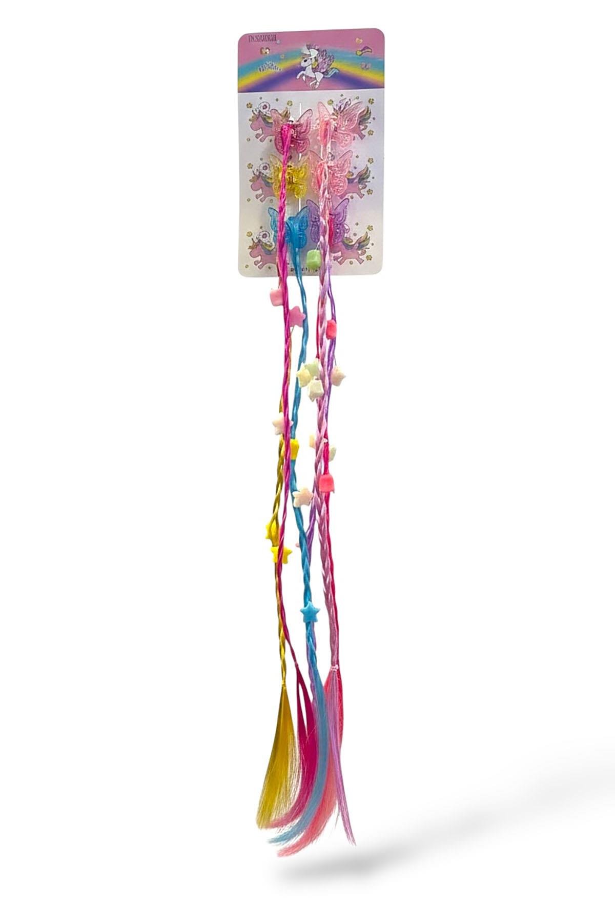 6lı Karışık Renk Kelebek Ve Yıldız Figürlü Çocuk Mini Mandal Toka Set