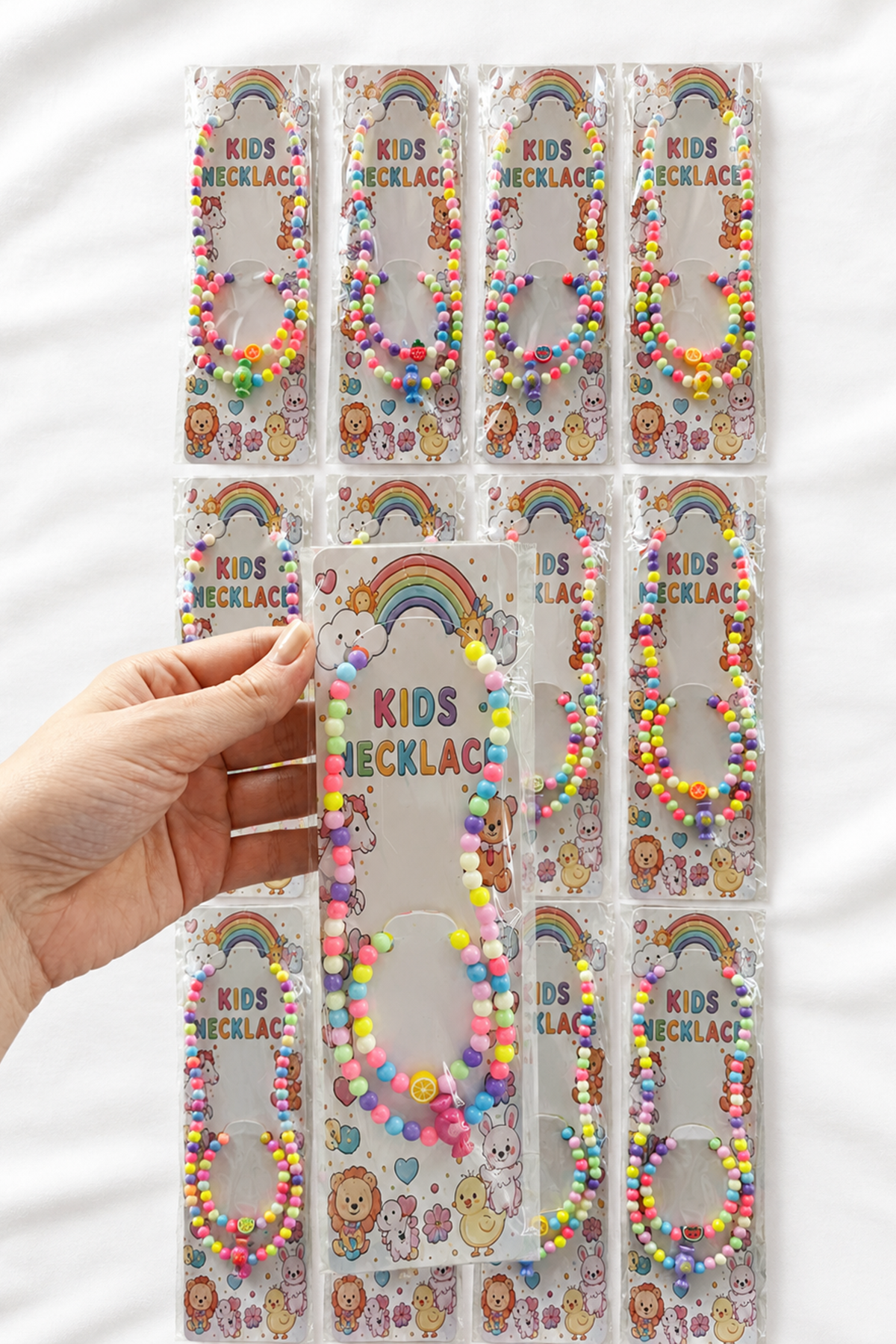 12li Karışık Figürlü Çocuk  Kolye/Bileklik Set