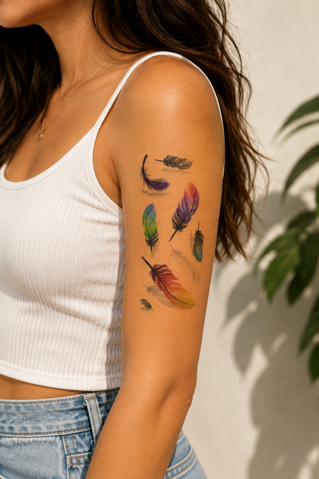 Renkli Tüy Geçici Dövme Tattoo