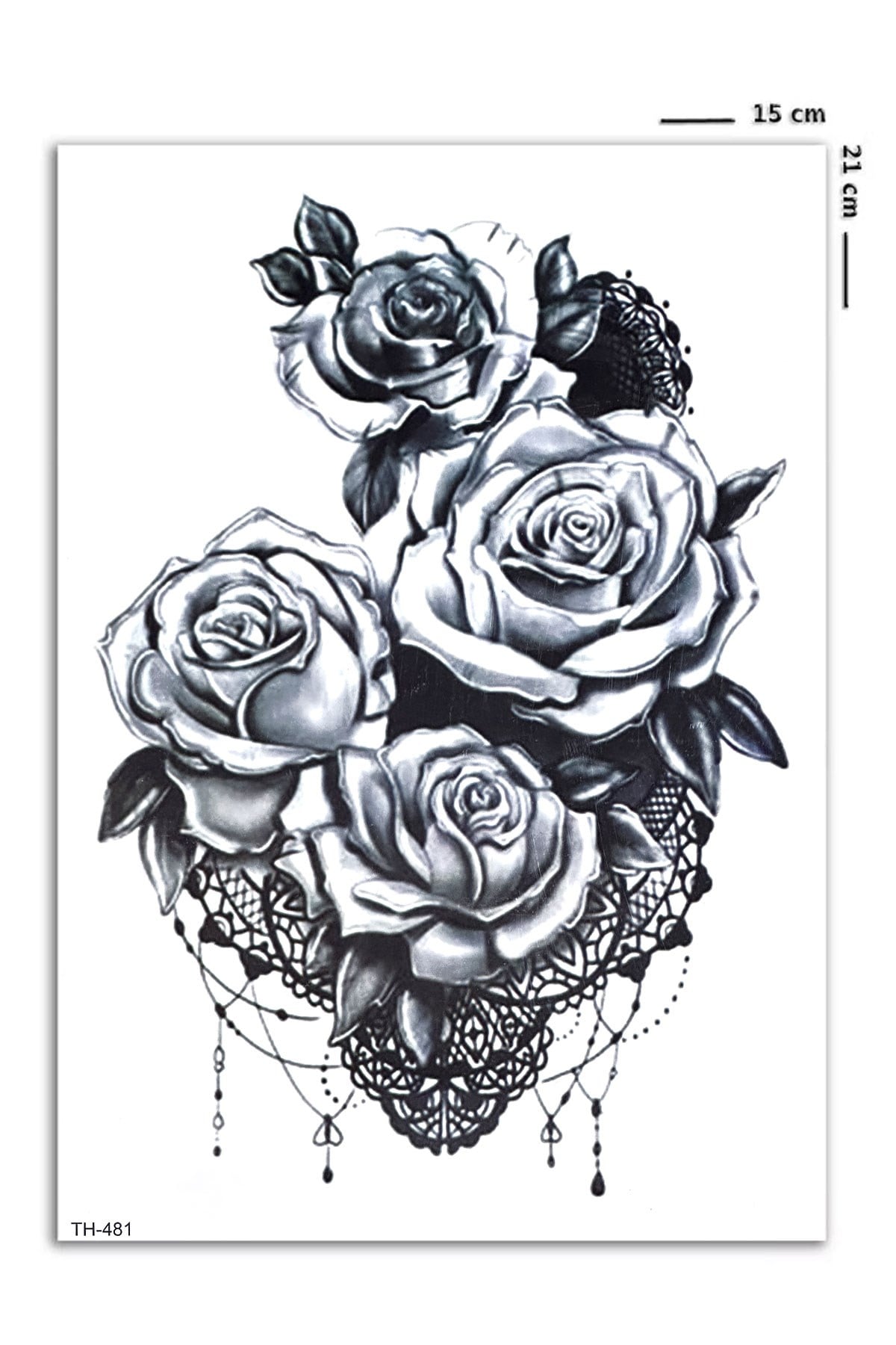 Hint Motifli Gül Geçici Dövme Tattoo