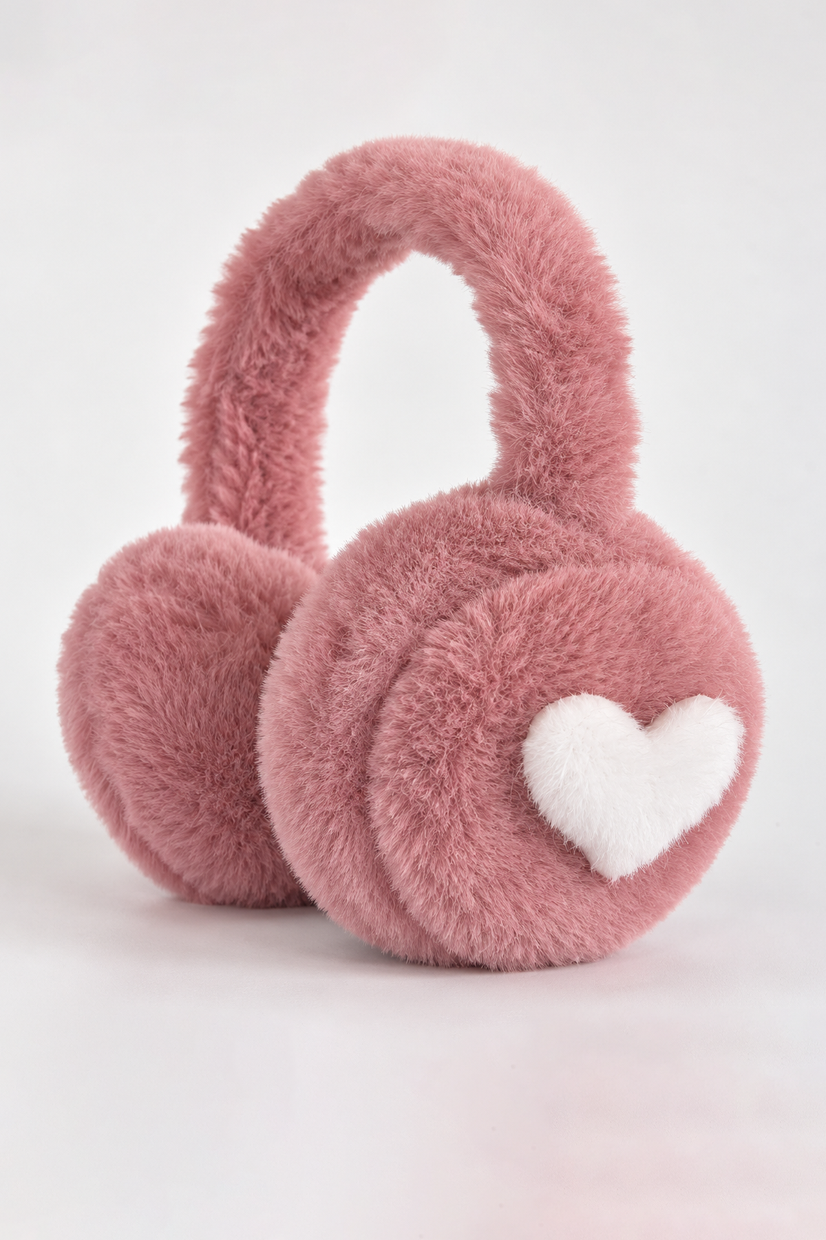 Koyu Pembe Renk Kalp Figürlü Peluş Kulaklık