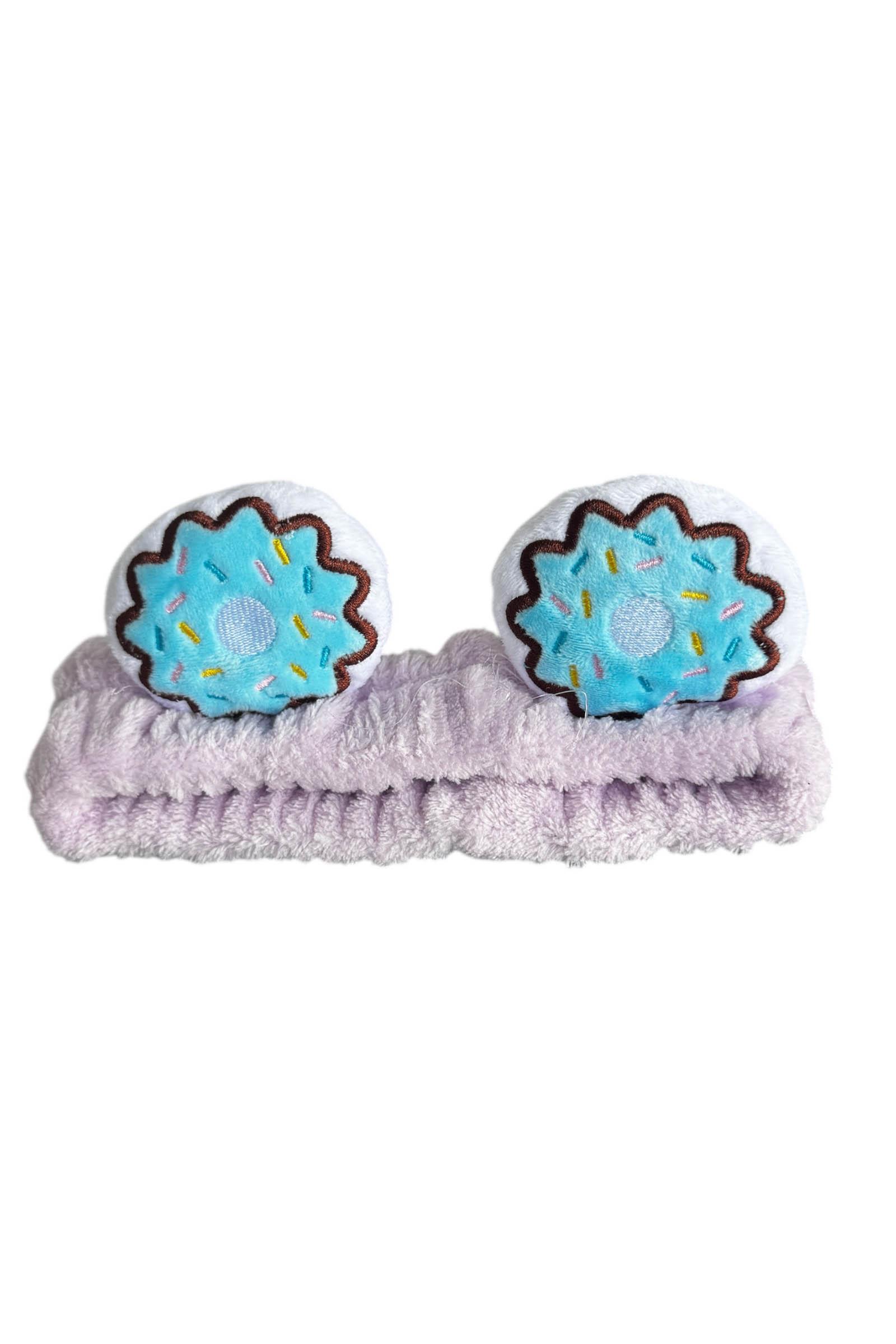 Mor Renk Donut Figürlü Peluş Saç Bandı