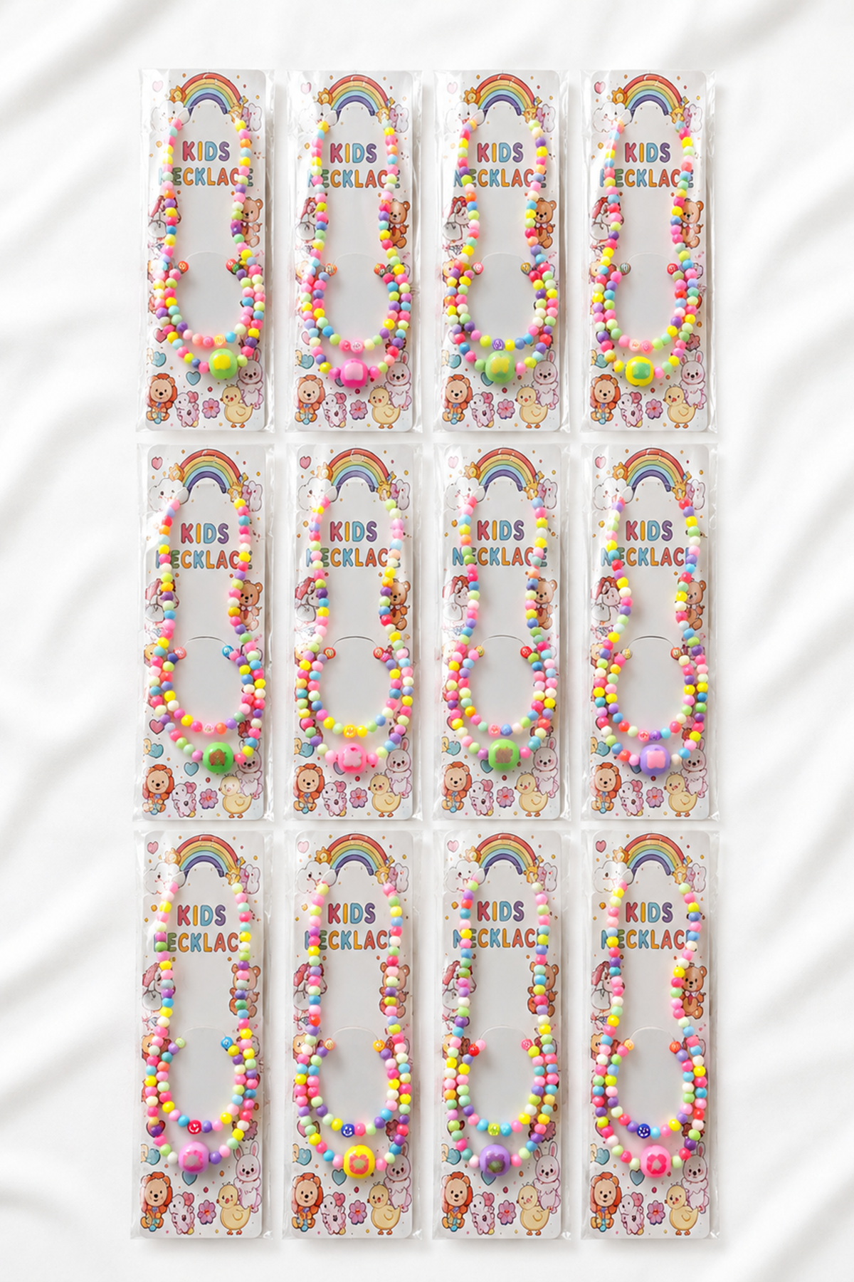 12li Karışık Figürlü Çocuk  Kolye/Bileklik Set