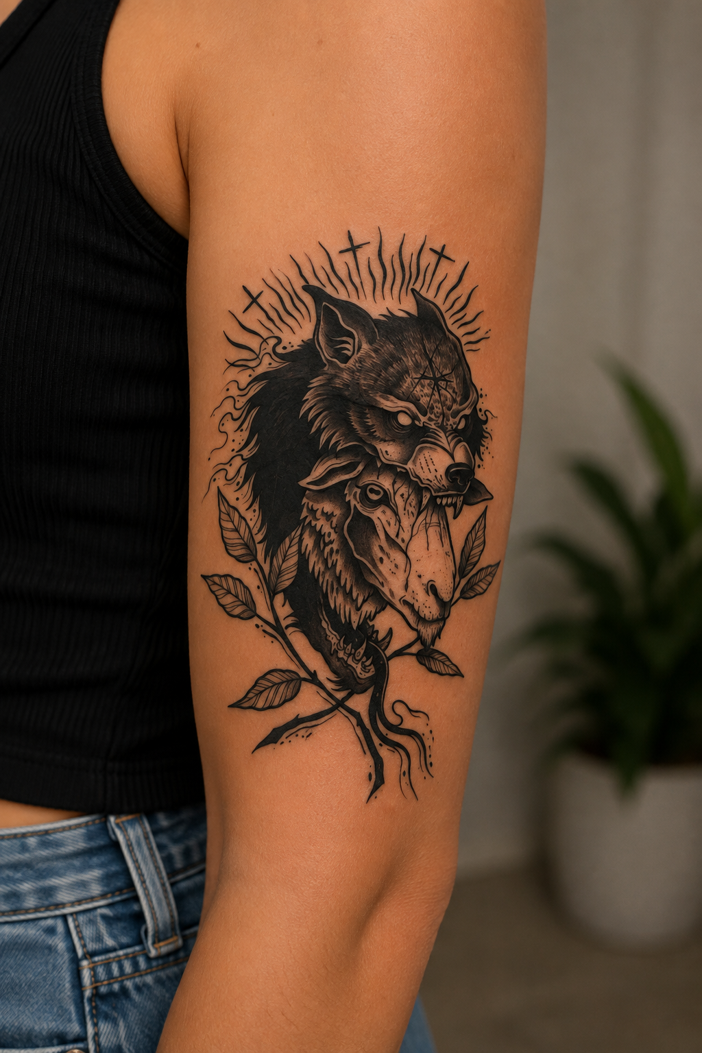 Kurt Ve Kuzu Geçici Dövme Tattoo