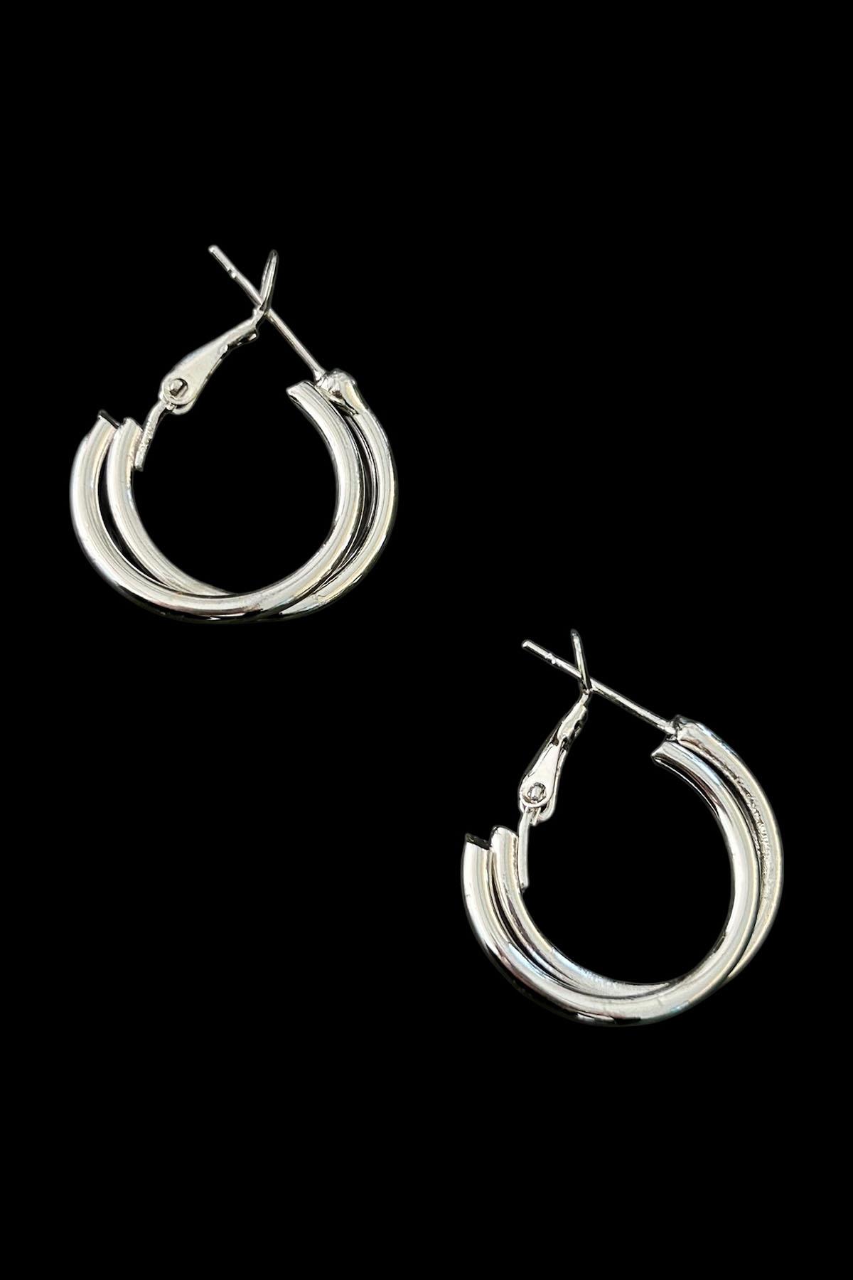 Gümüş Renk 15MM Halka Küpe (Çift)