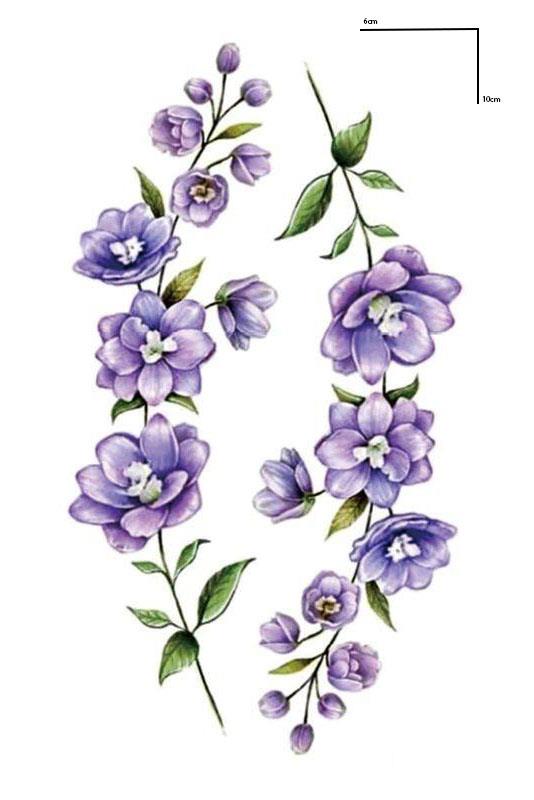Geçici Çiçek Figürlü Mini Dövme Tattoo