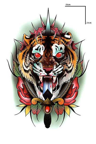 Kaplan Figürlü Geçici Dövme Tattoo