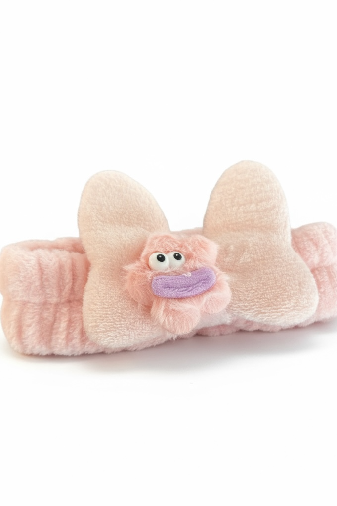 Açık Pembe Renk Canavar Figürlü Peluş Saç Bandı