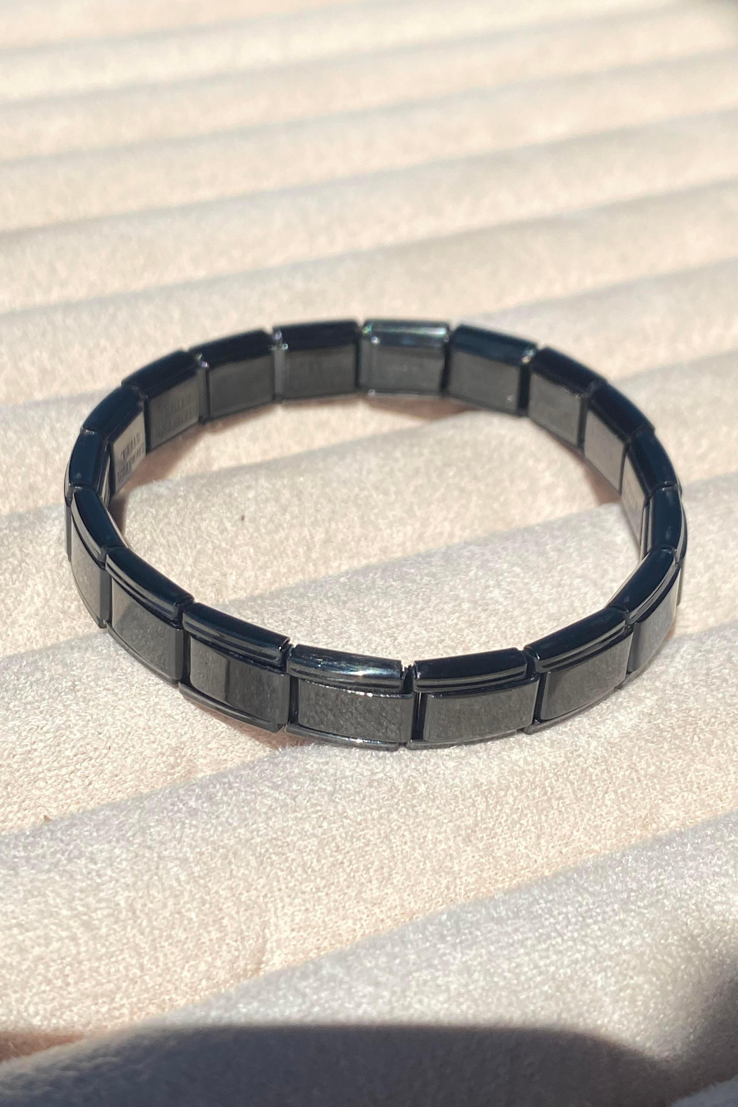 Siyah Renk Çelik Nomination Bileklik