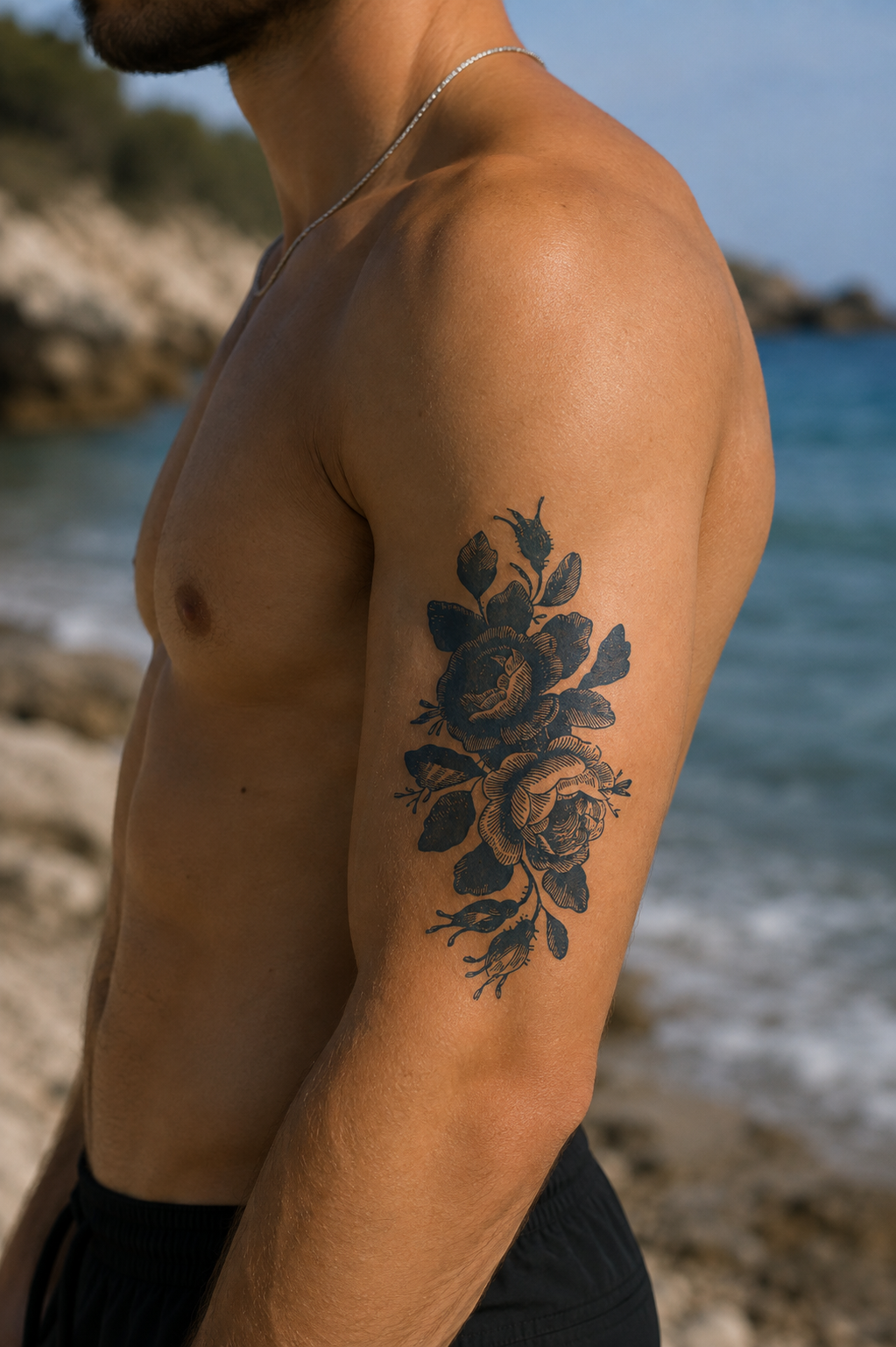 Çiçek Sonradan Kararan Yarı Kalıcı Geçici Dövme Tattoo
