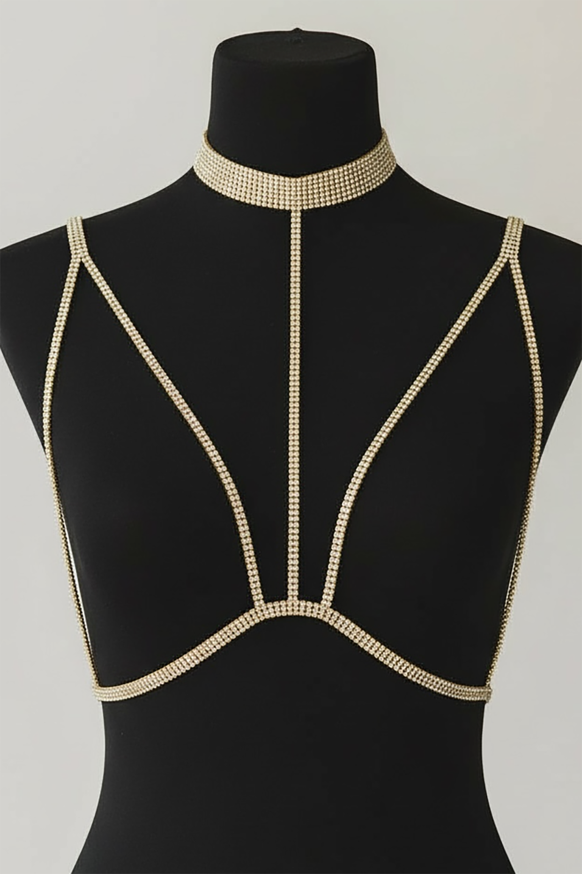 Altın Renk Taş Detaylı Tasarım Vücut Aksesuar