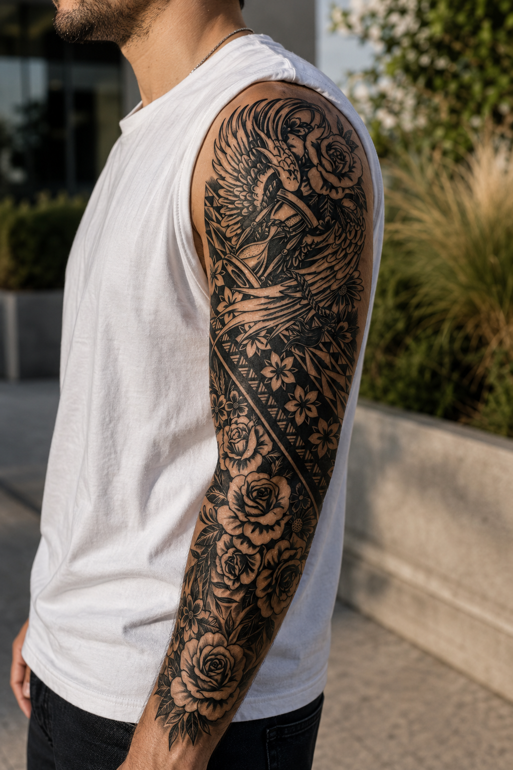 Kum Saati Figürlü Sonradan Kararan Yarı Kalıcı Geçici Kol Dövme Tattoo