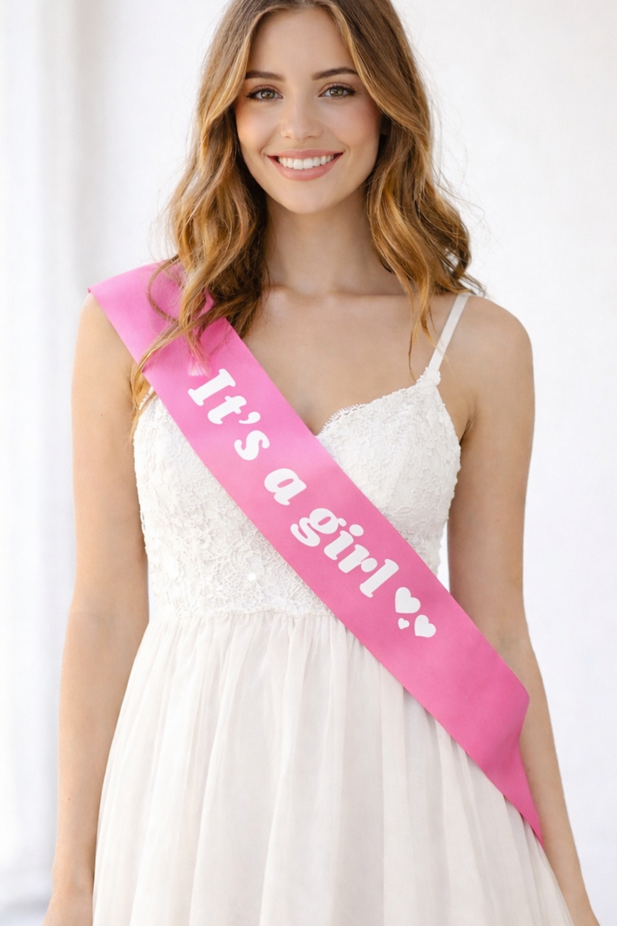 Pembe Renk Its A Girl Yazılı Kuşak Kurdelesi 