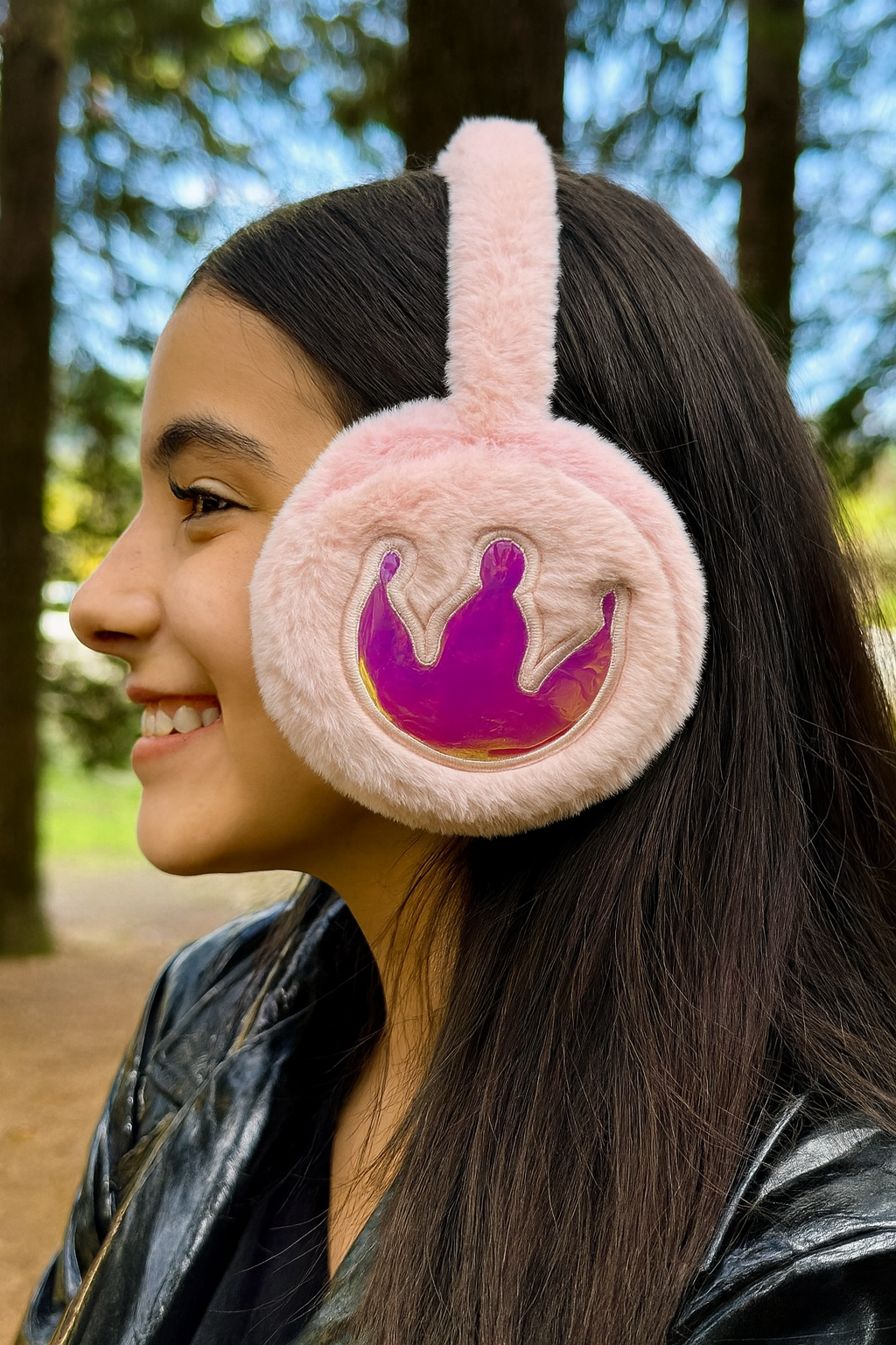 Pembe Renk Taç Figürlü Peluş Kulaklık