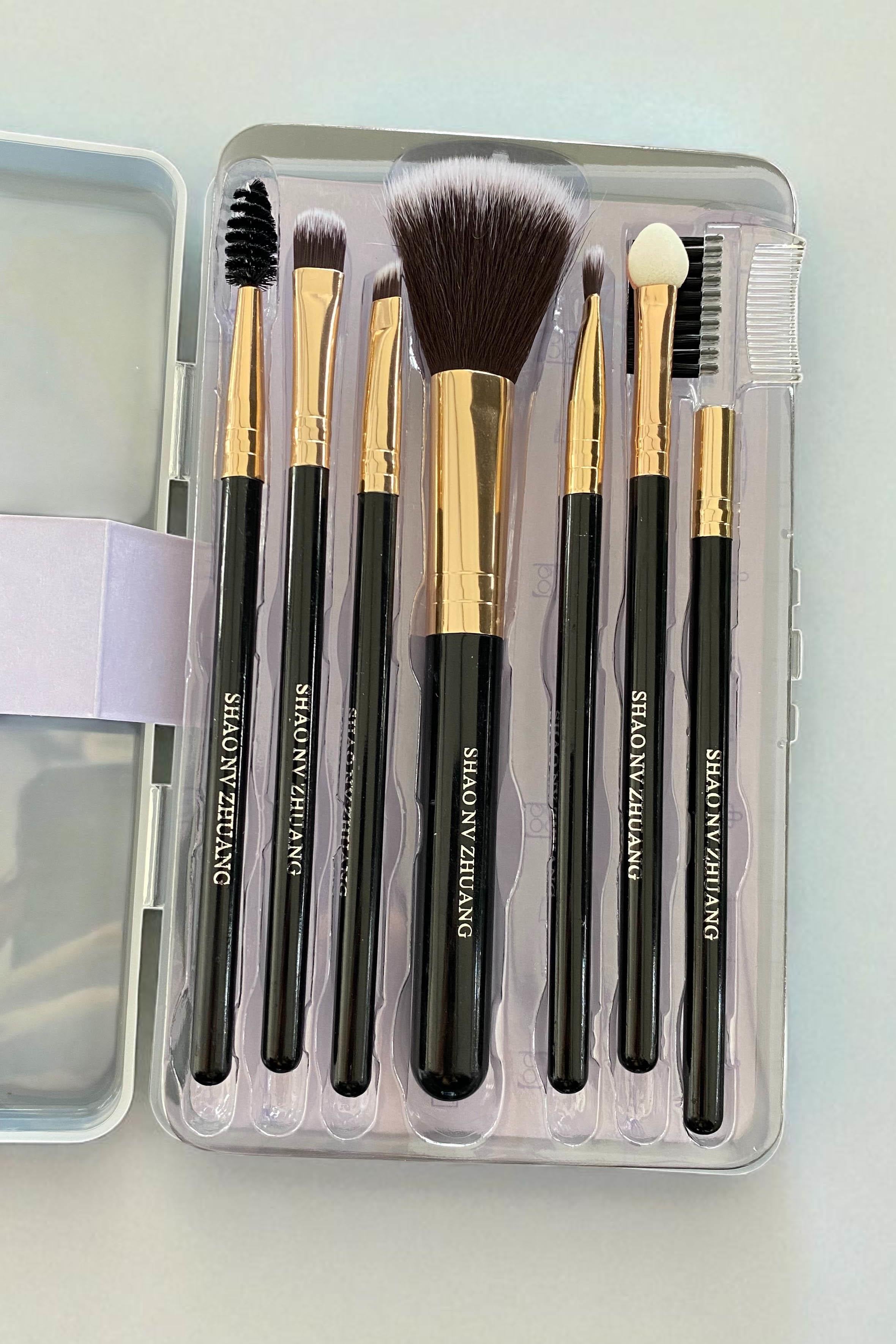 Siyah Renk 7li Makyaj Fırçası Set