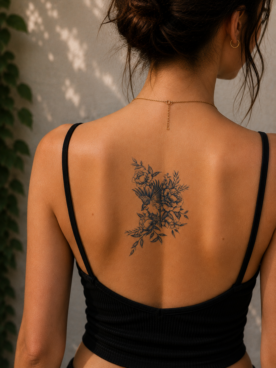 Çiçek Sonradan Kararan Yarı Kalıcı Geçici Dövme Tattoo
