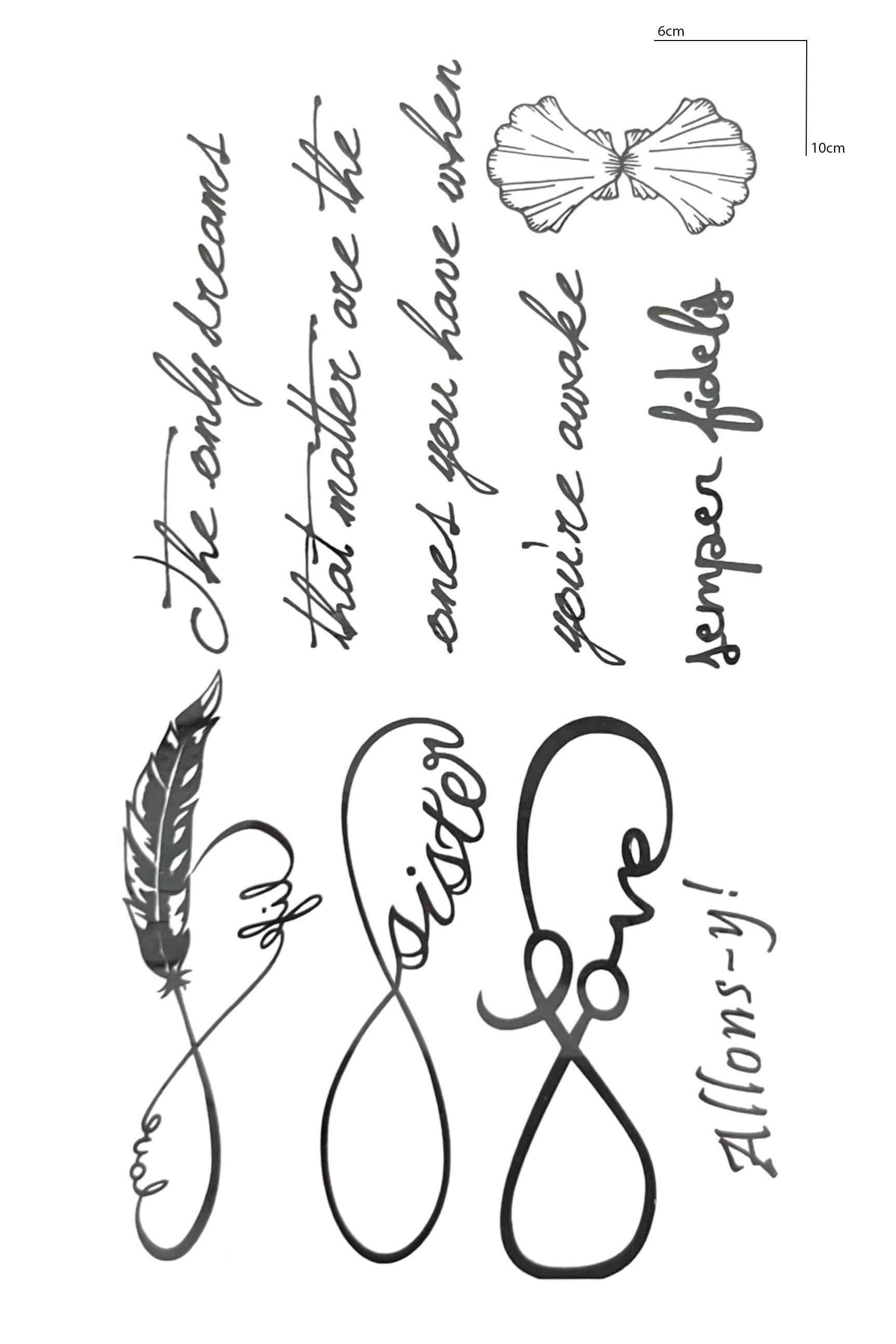 Realistic written and infinity tattoo tattoo