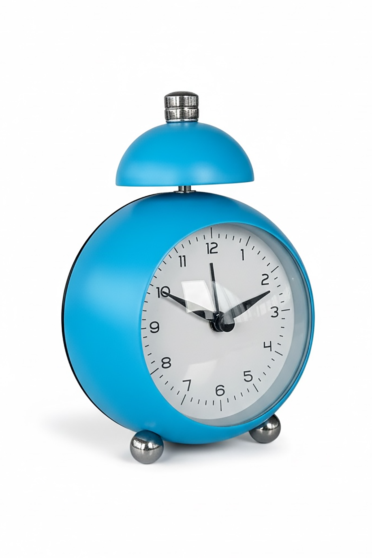 Mavi Renk Mini Dekoratif Alarmlı Yuvarlak Masa Saati