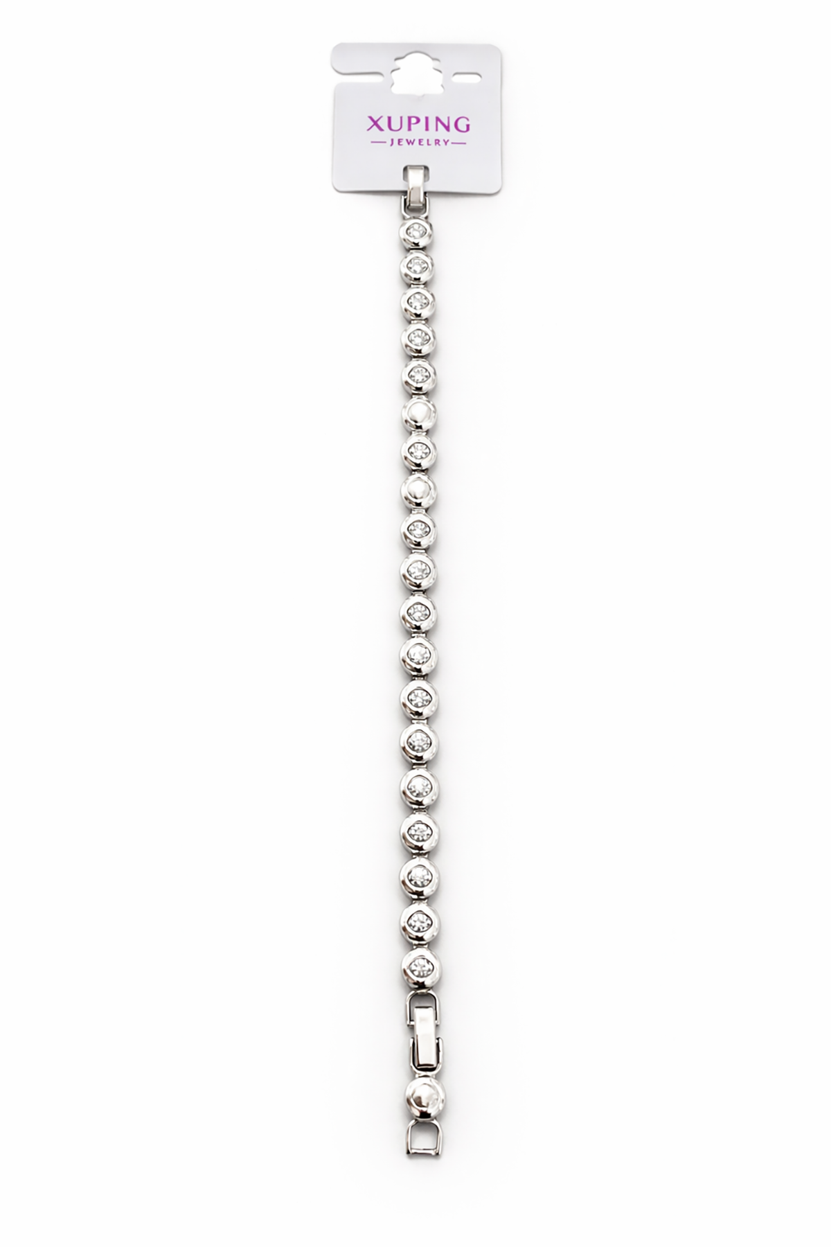 Gümüş Renk Taş Detaylı Çelik Xupıng VİP Bileklik