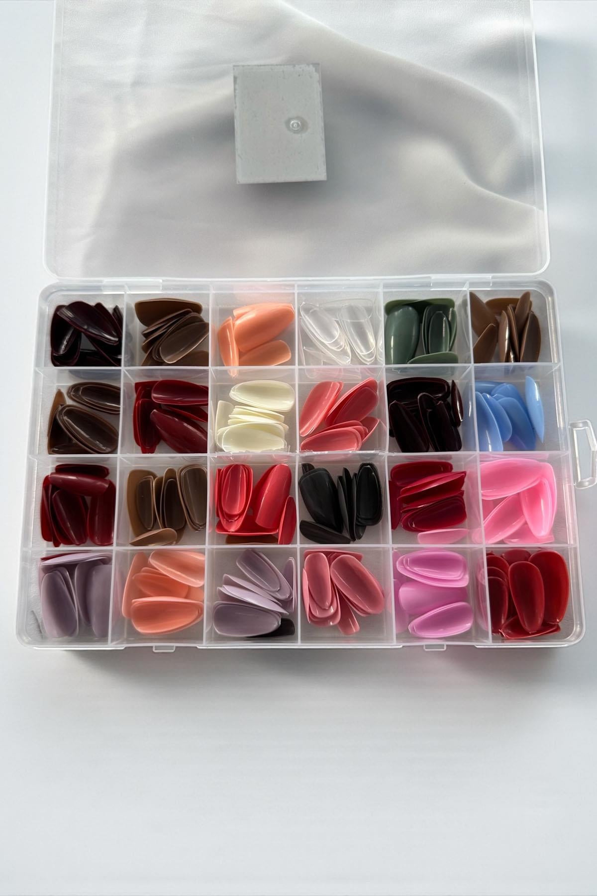 Karışık Renk 288 Adet Takma Tırnak Set