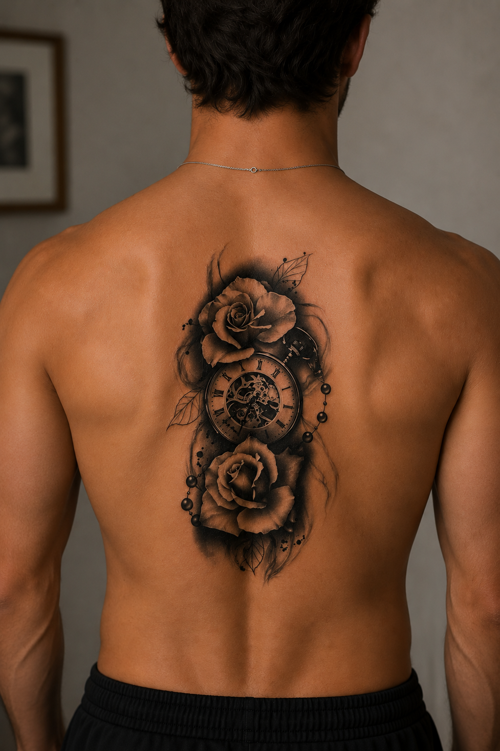 Saat ve Gül Geçici Dövme Tattoo