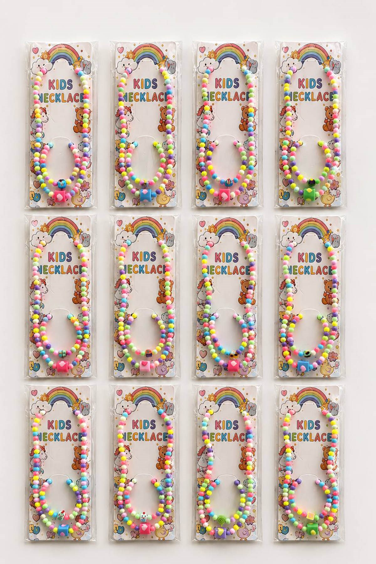 12li Karışık Figürlü Çocuk Kolye/Bileklik Set