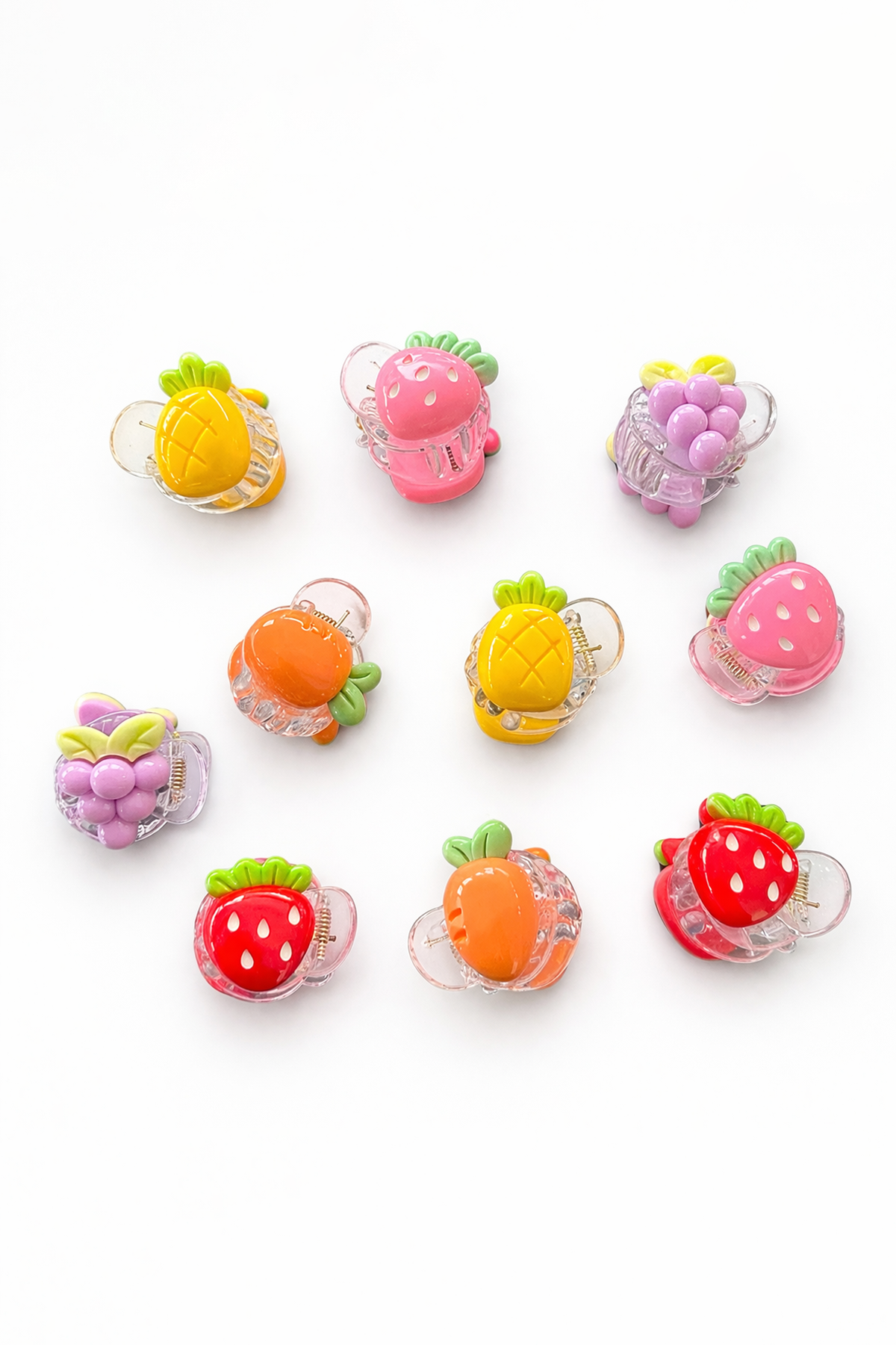 10lu Karışık Figürlü Mini Mandal Toka Set