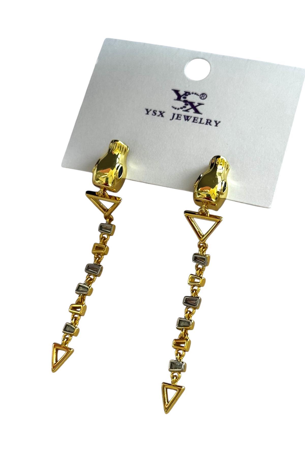 Gümüş Renk Vip Taş Detaylı YSX Küpe (Çift)
