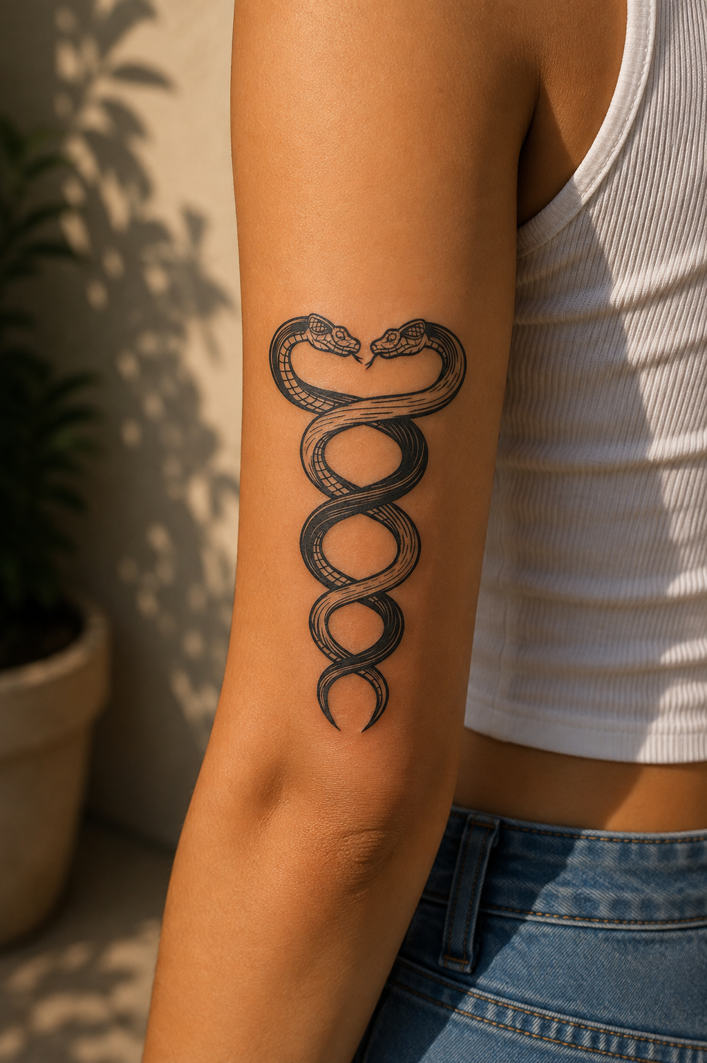 Yılan Sonradan Kararan Yarı Kalıcı Geçici Dövme Tattoo