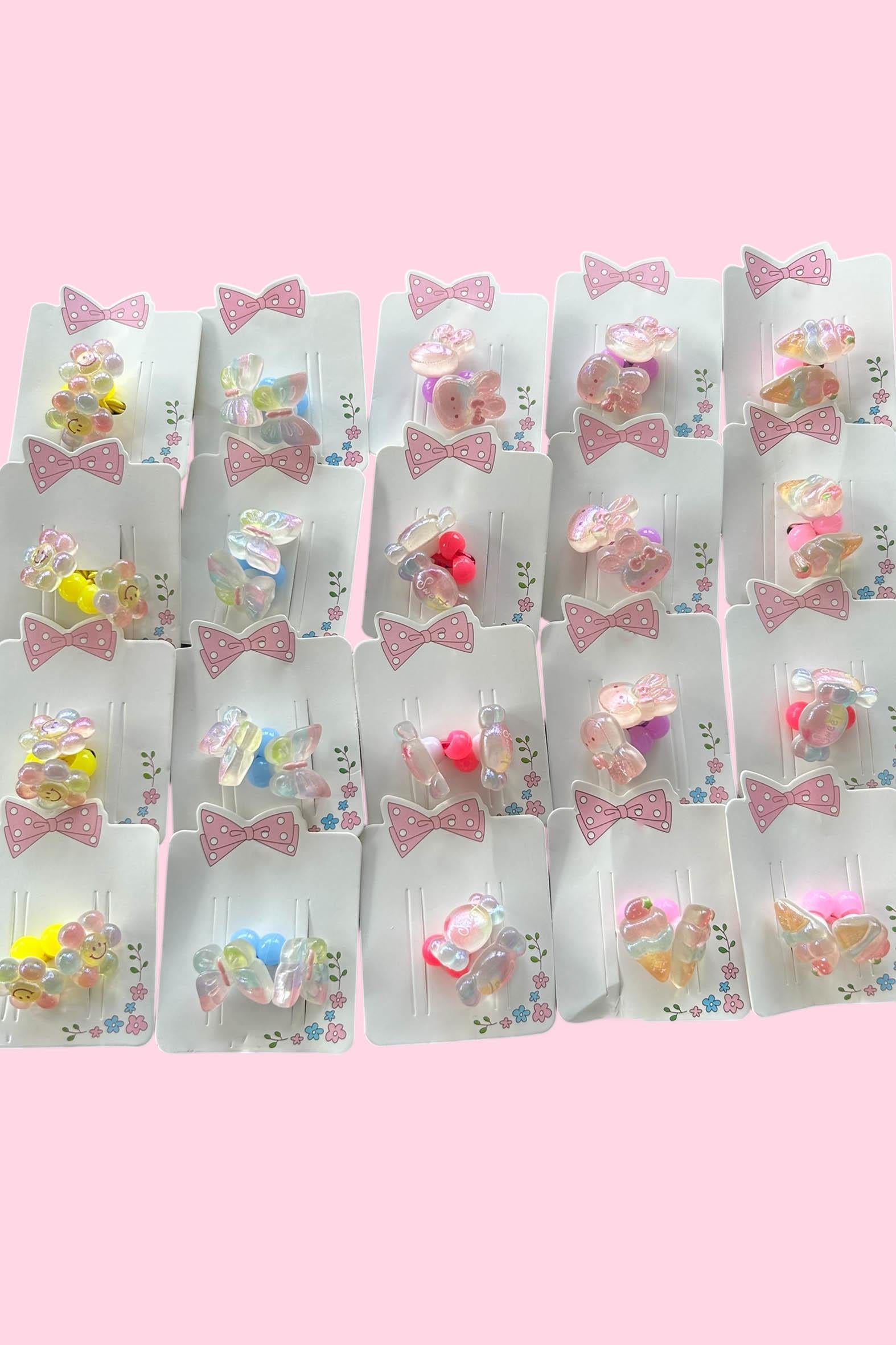 20li Karışık Renk Karışık Figürlü Çocuk Lastik Toka Set