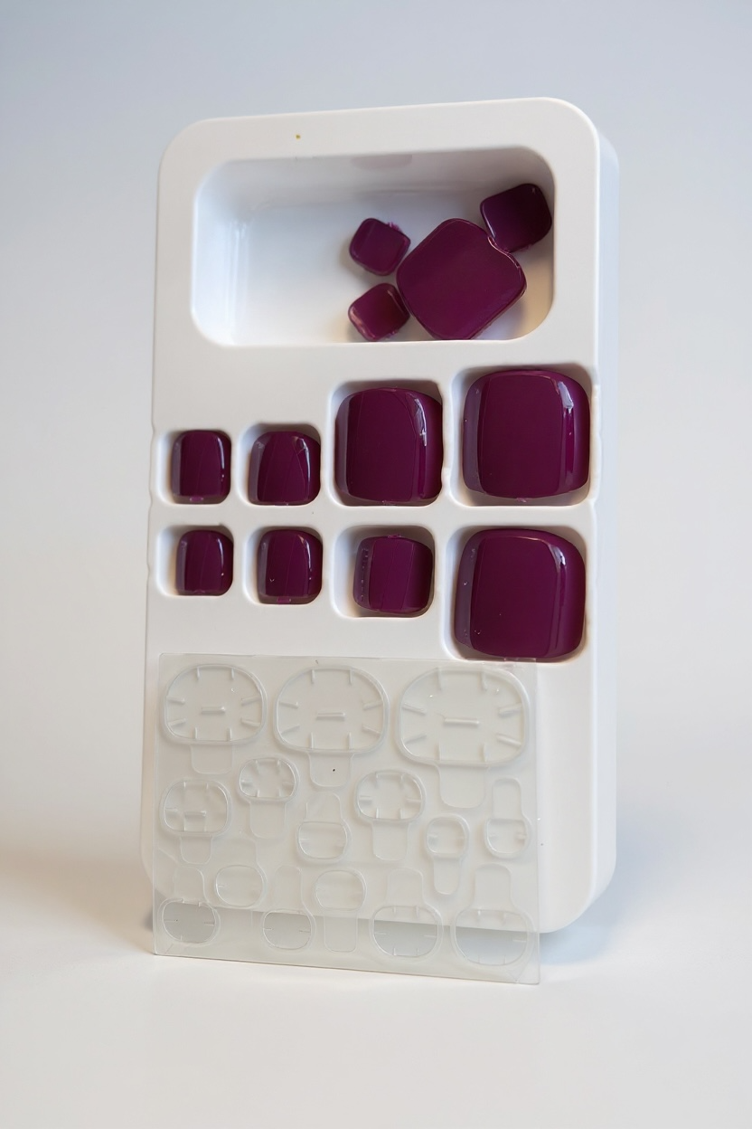 12li Koyu Mor Renk Ayak Takma Tırnak