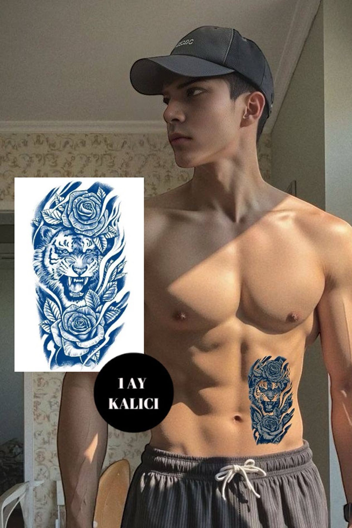 Aslan Figürlü 12 Saat Sonra Kararan Geçici Dövme Tattoo