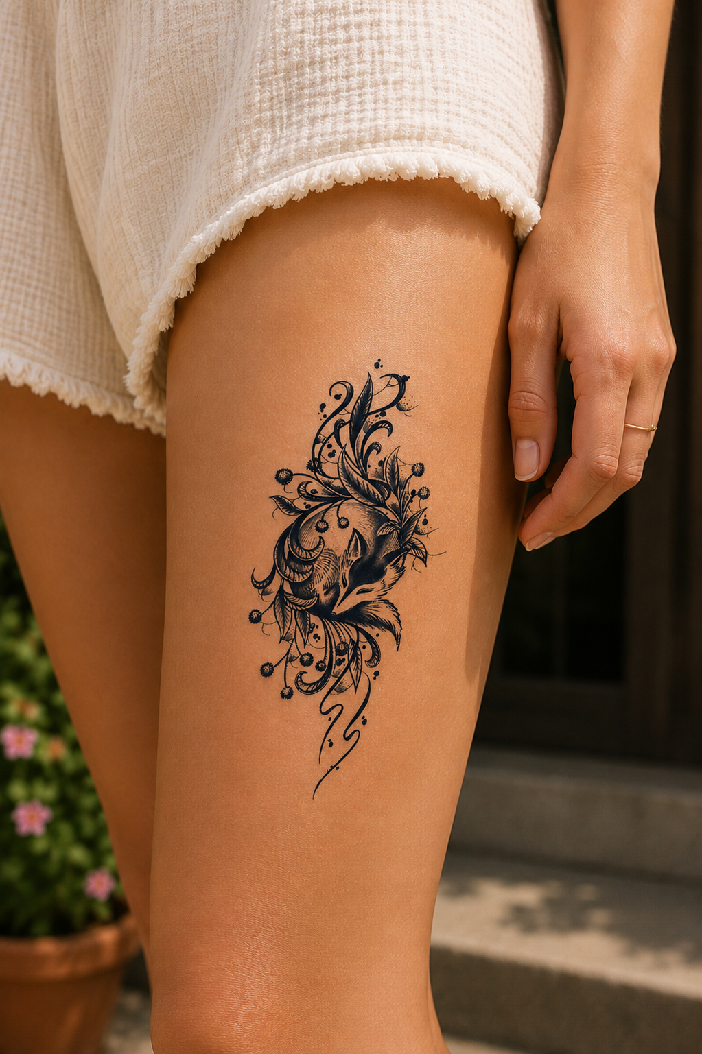 Tilki Sonradan Kararan Yarı Kalıcı Geçici Dövme Tattoo