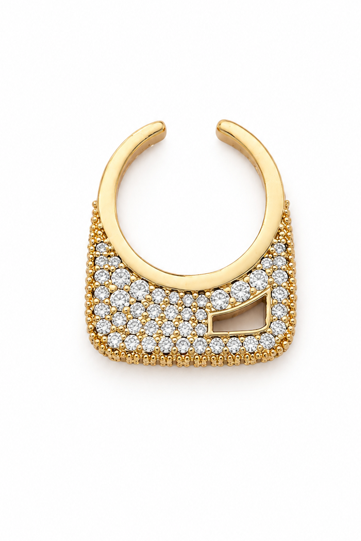 Altın   Renk Taş Detaylı TX Ear Cuff (Tek)