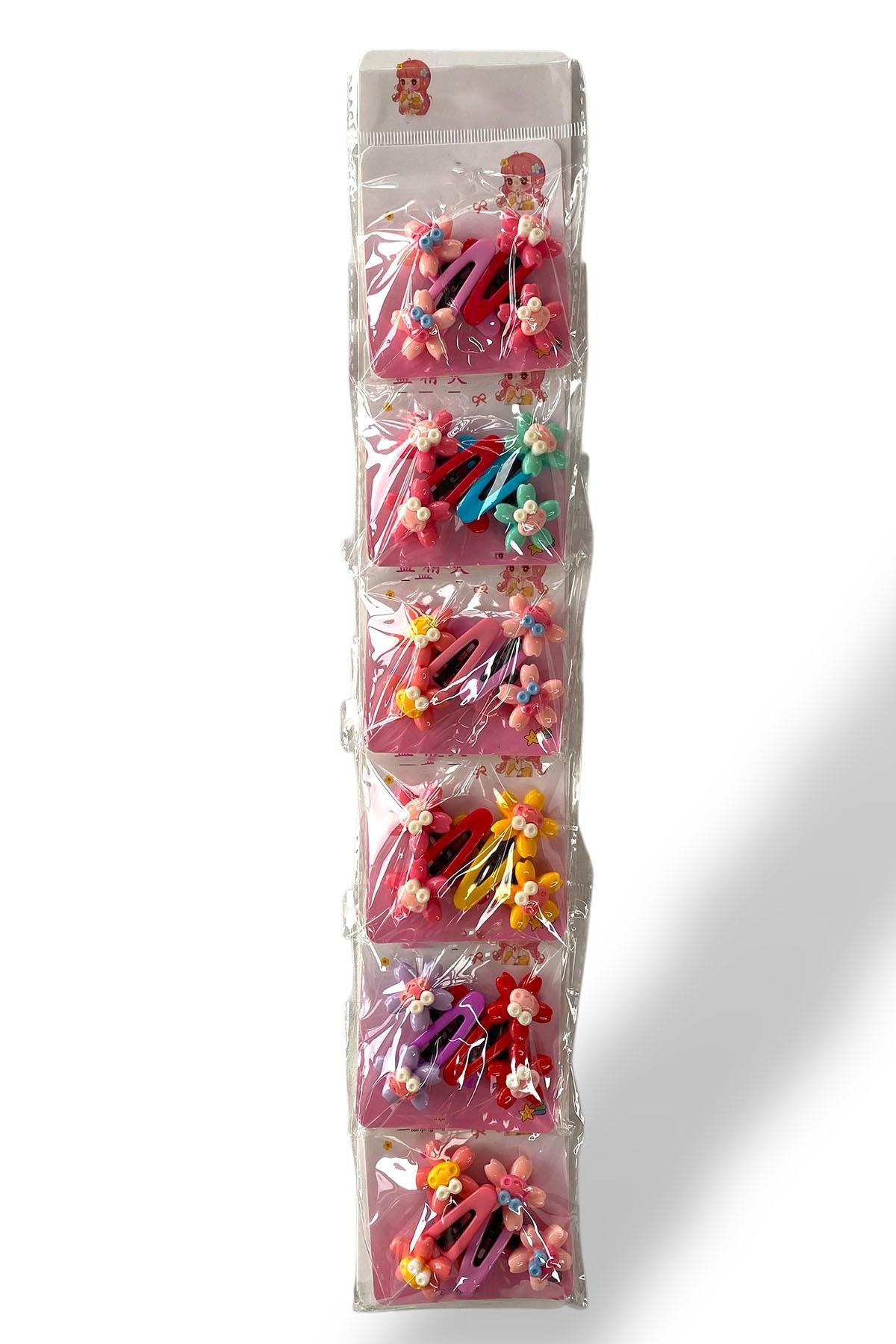 6lı Karışık Renk Karışık Figürlü Yan Toka Set 