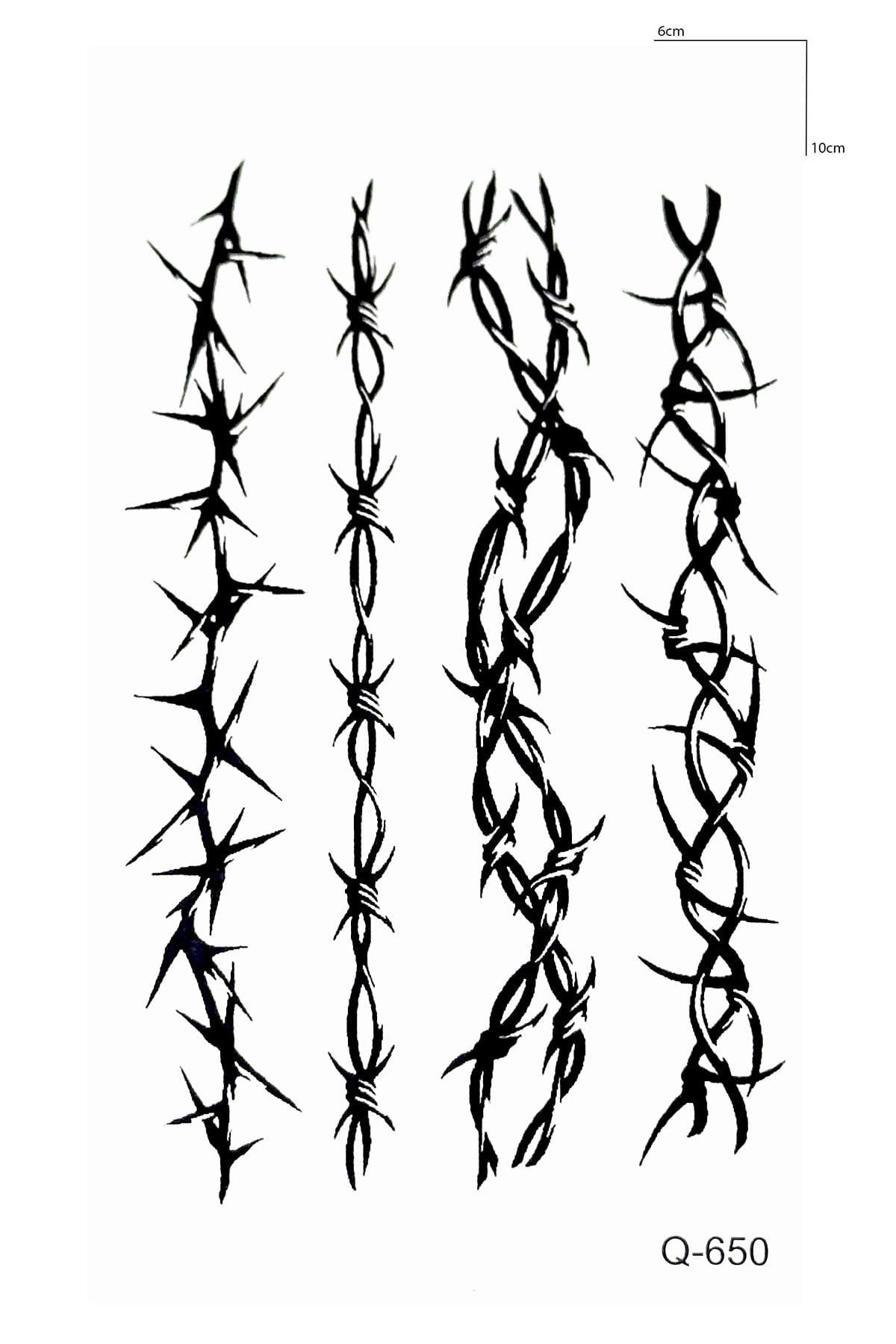 Tribal Dikenli Tel Geçici Mini Dövme Tattoo