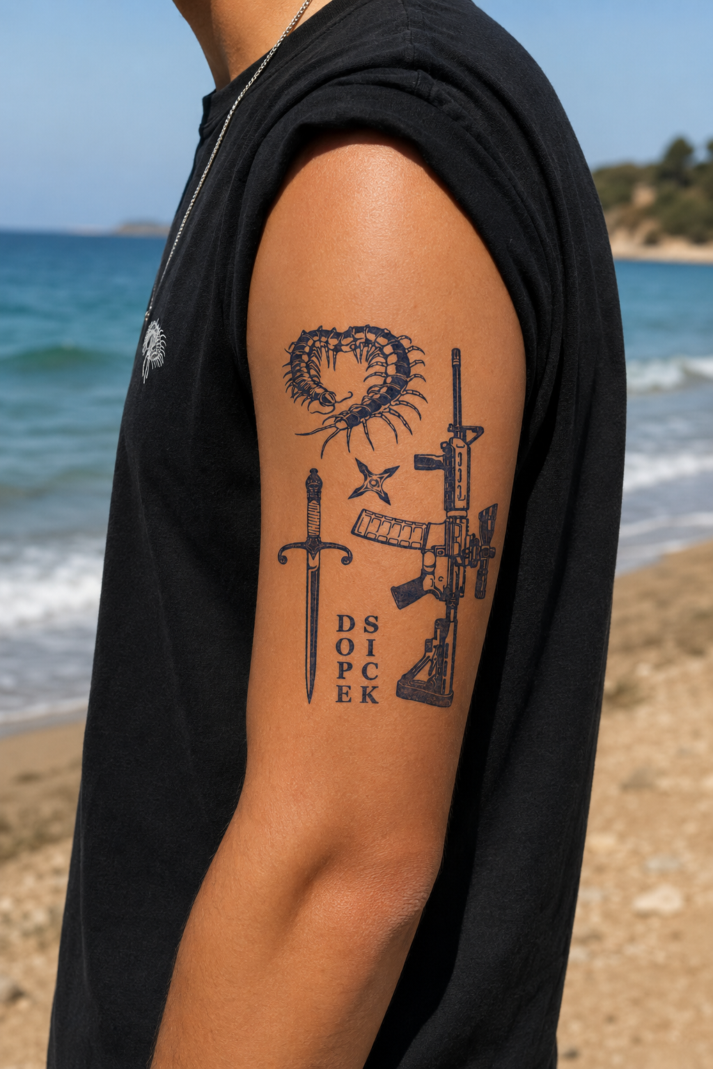 Silah Sonradan Kararan Yarı Kalıcı Geçici Dövme Tattoo