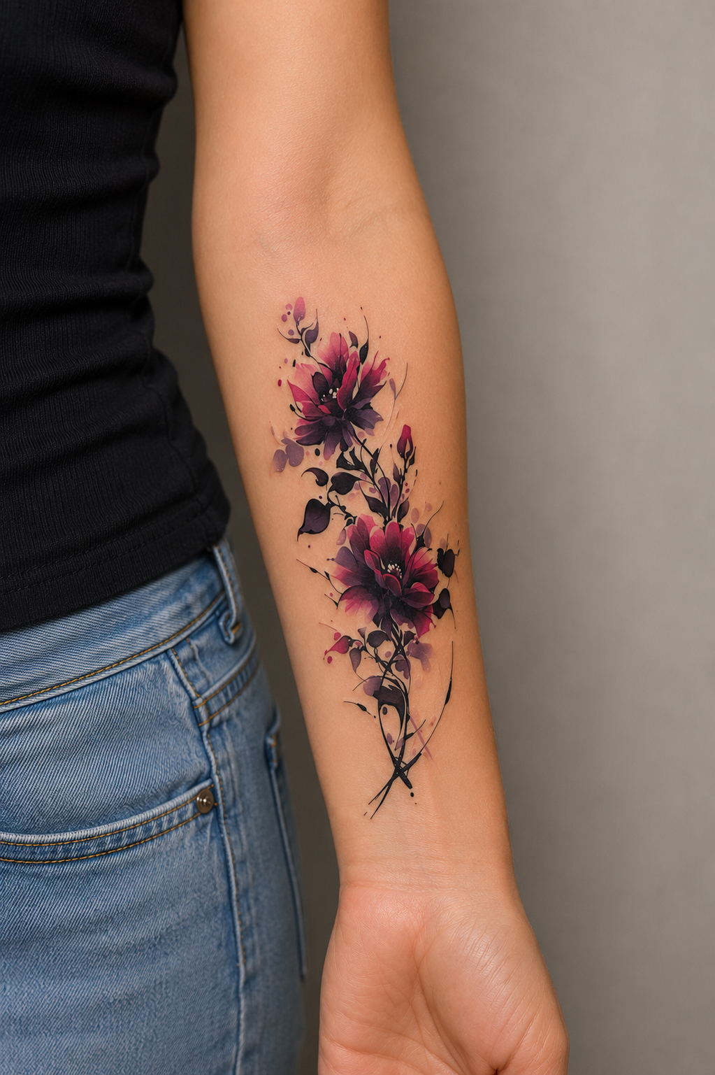 Çiçek Geçici Dövme Tattoo