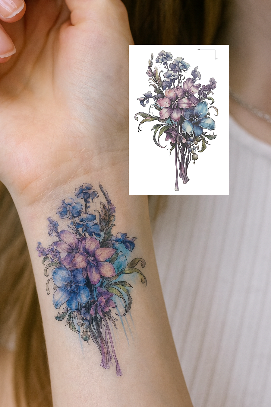 Çiçek Figürlü Mini Dövme Tattoo