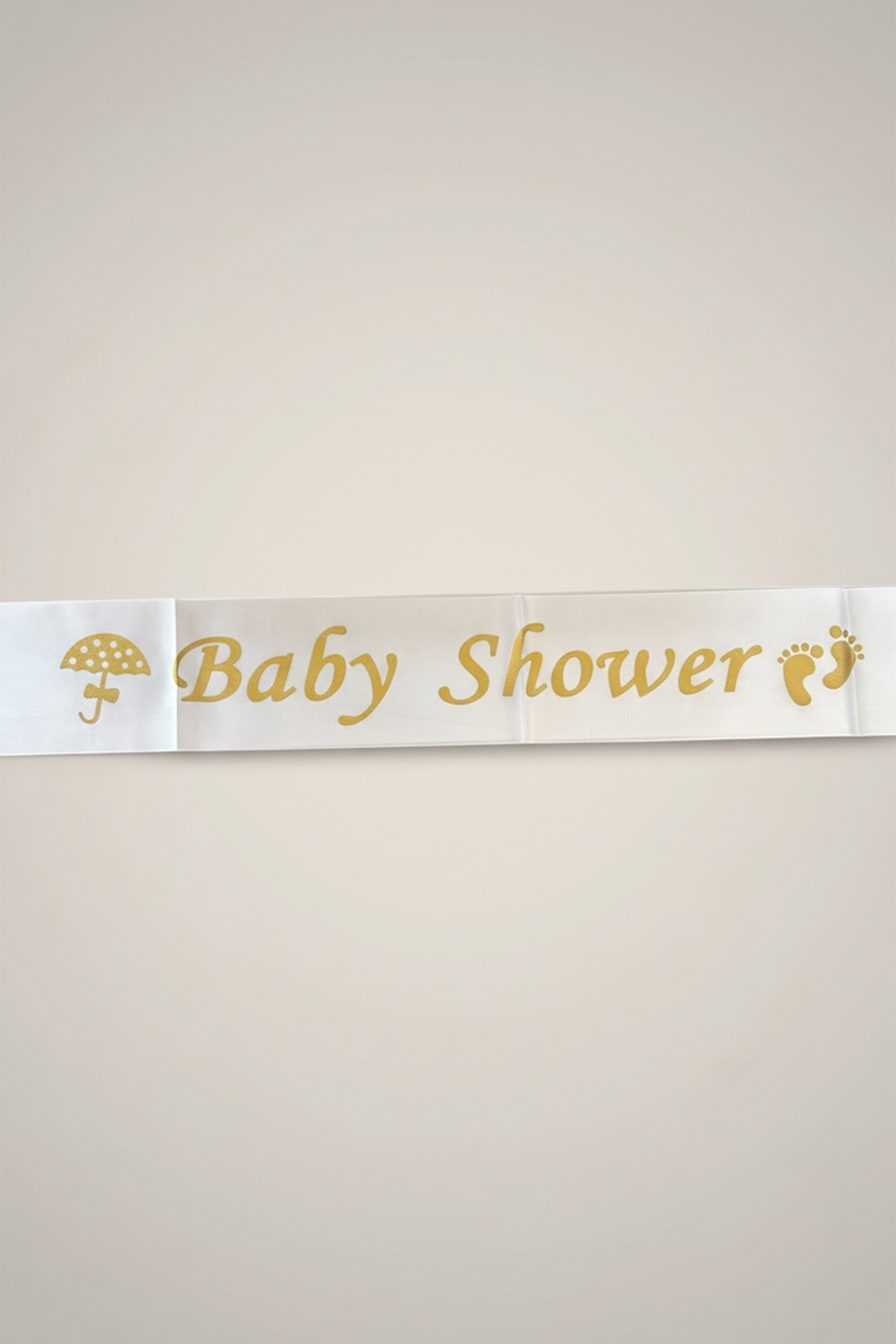 Beyaz Renk Baby Shower Yazılı Kuşak Kurdelesi 
