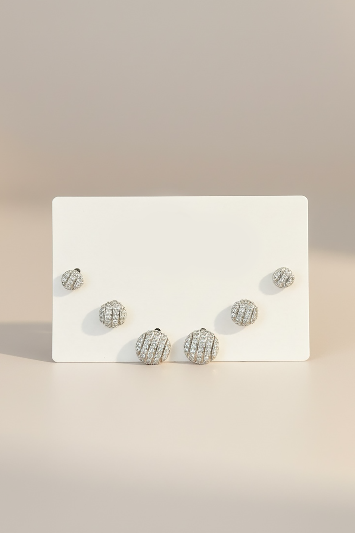 Gümüş Renk 6lı Taş Detaylı Set Küpe