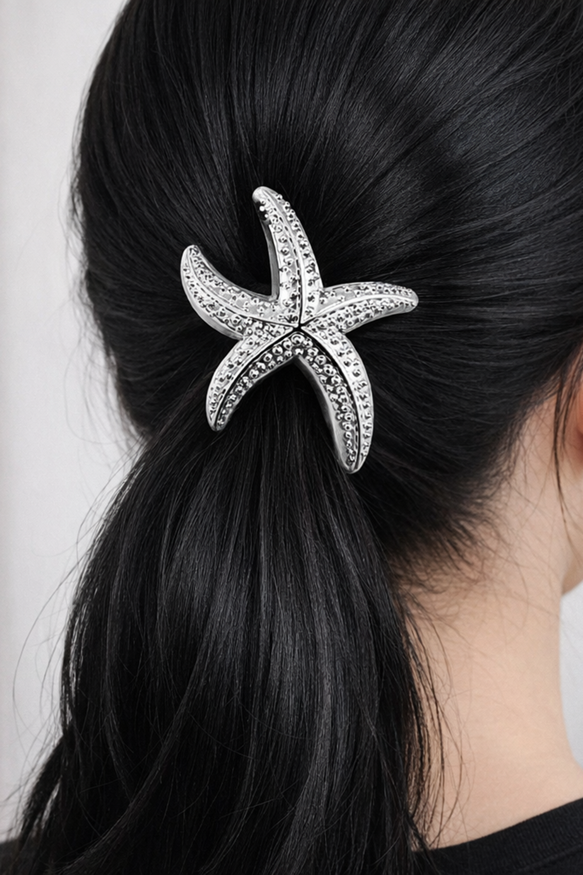 Gümüş Renk Deniz Yıldızı Figürlü Metal Lastik Toka