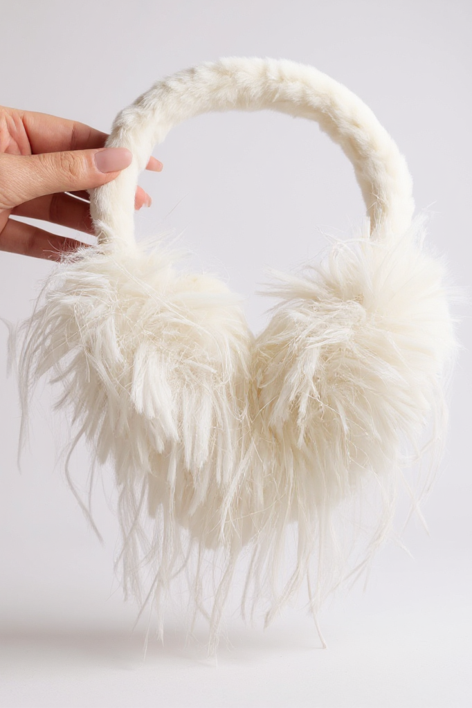 Beyaz Renk Peluş Kulaklık